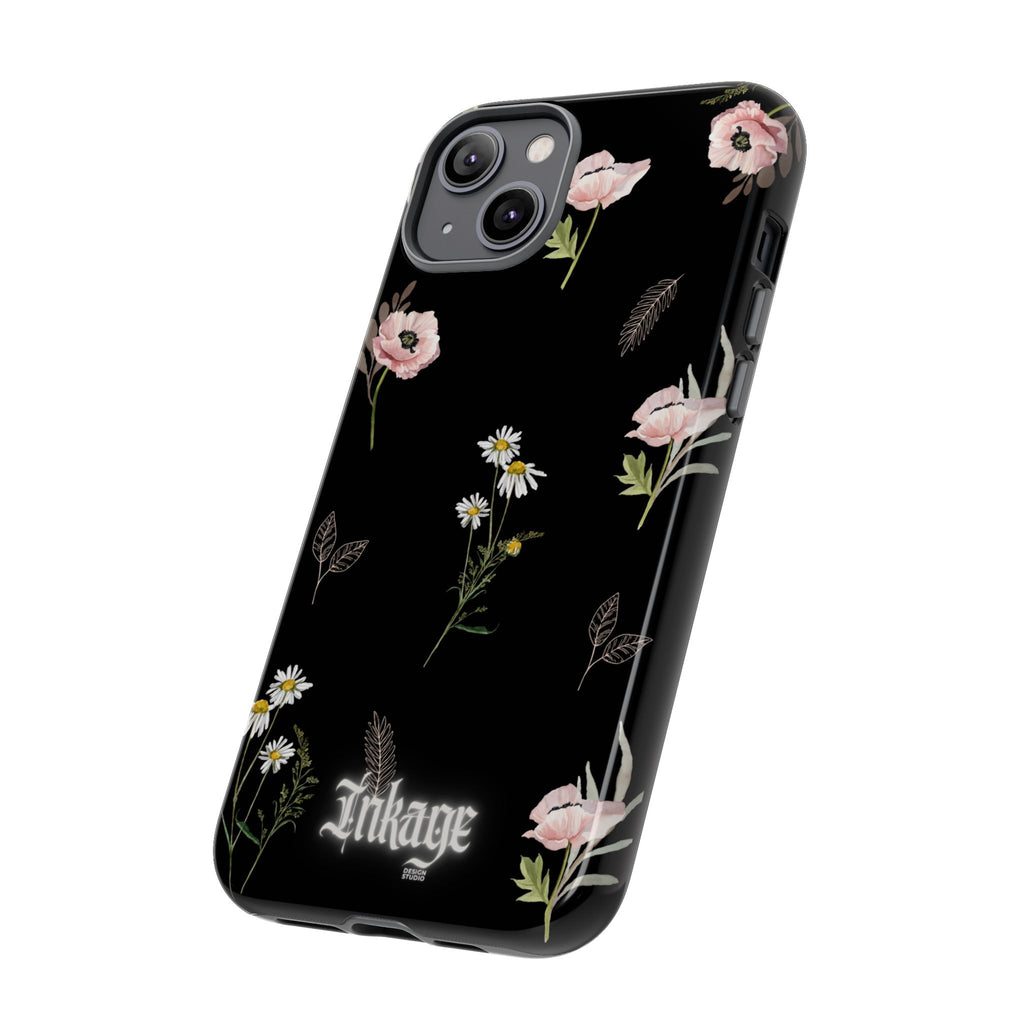 Elegant Black Floral Tough Phone Cases (Minimal)