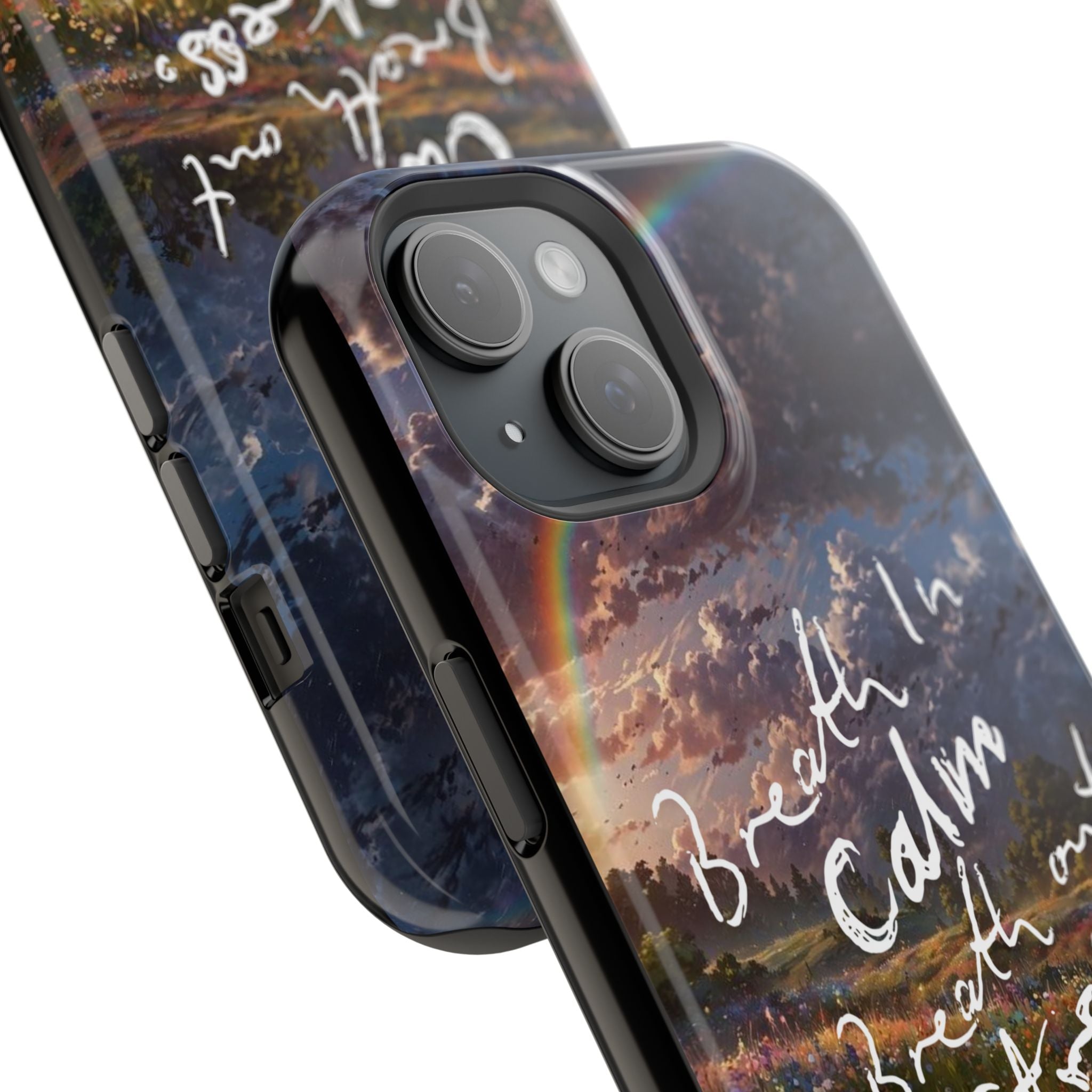 "Breath in Calm Breath out Stress" Magnetic Phone Cases (Quote)