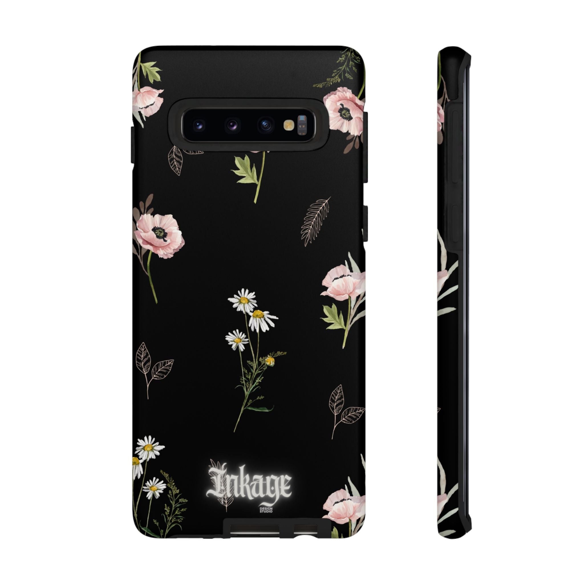 Elegant Black Florals Tough Phone Cases (Minimal)