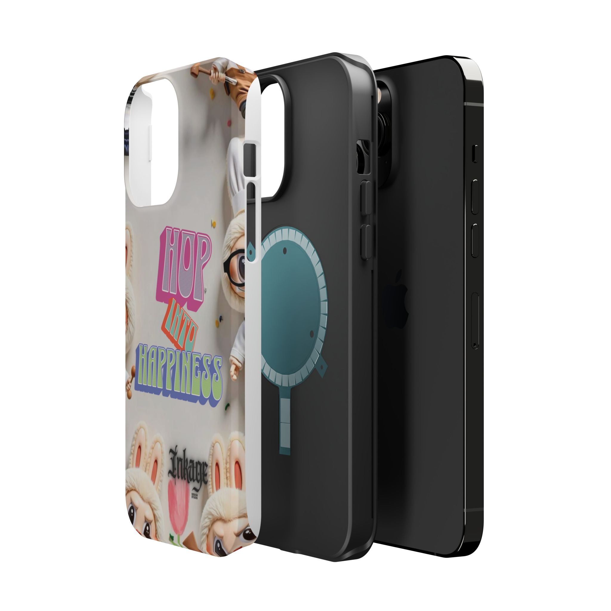"Hop Into Happiness" Quote Magnetic Phone Case (Animation)