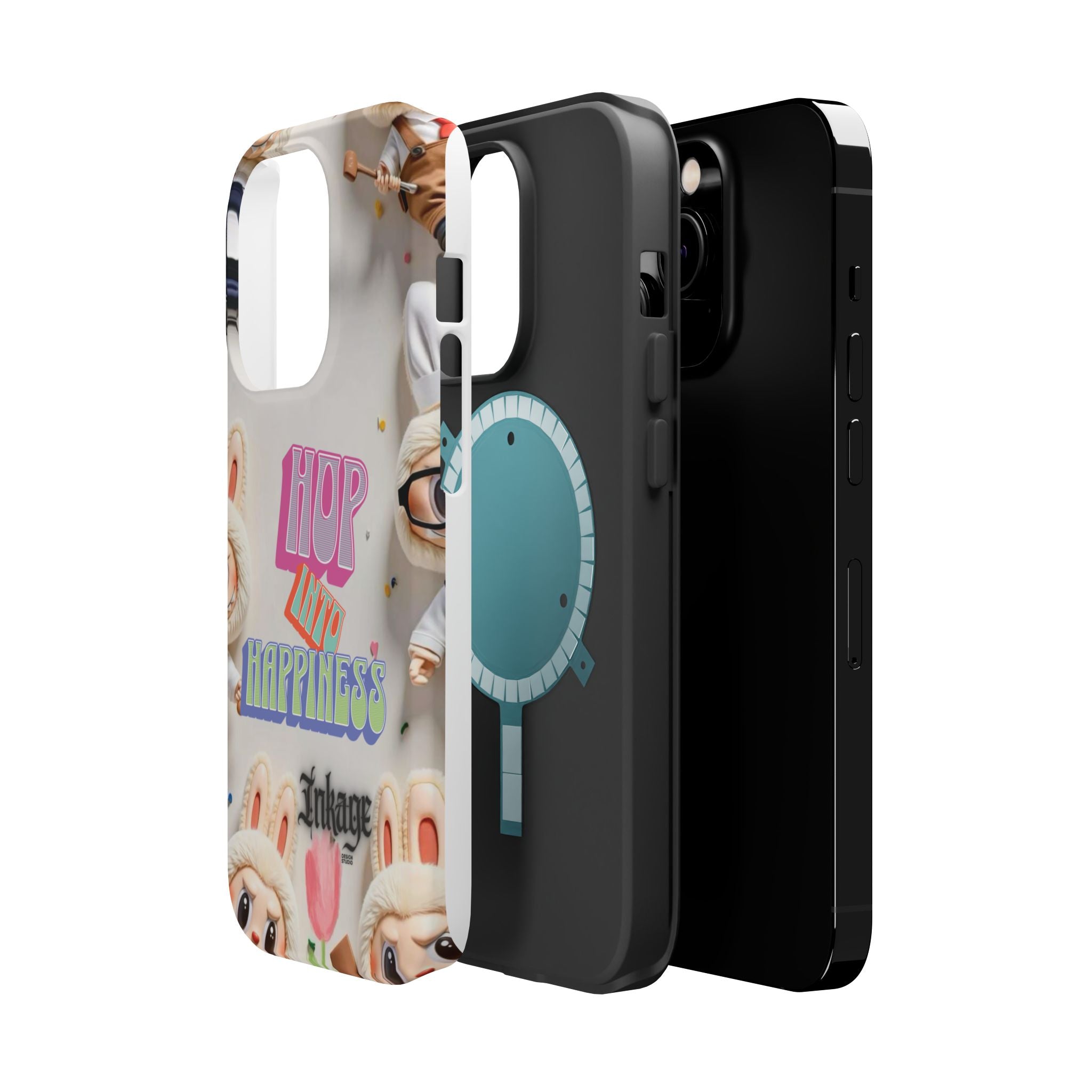 "Hop Into Happiness" Quote Magnetic Phone Case (Animation)
