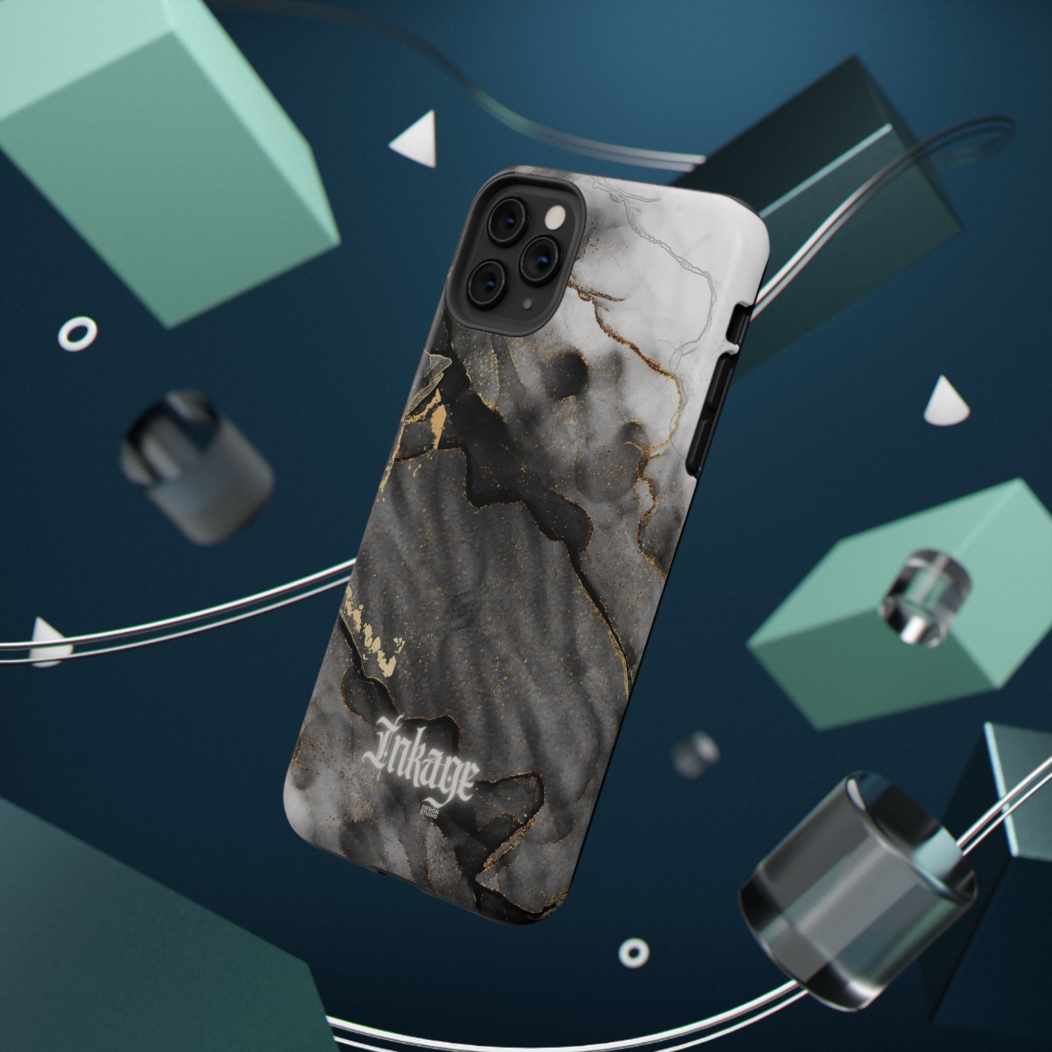 White Noir Marble Gold Foil Magnetic Phone Cases