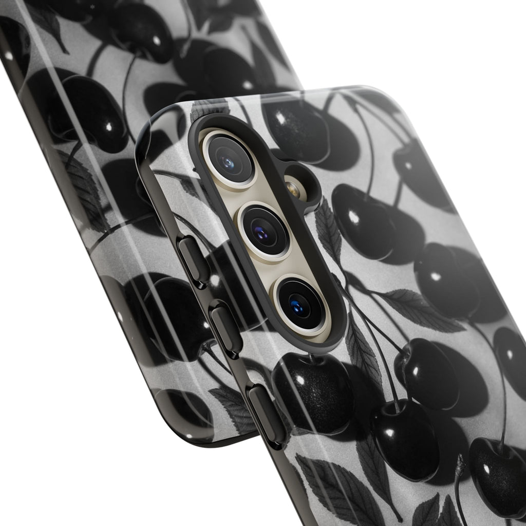 Black Cherry Print Tough Phone Cases (Minimal)