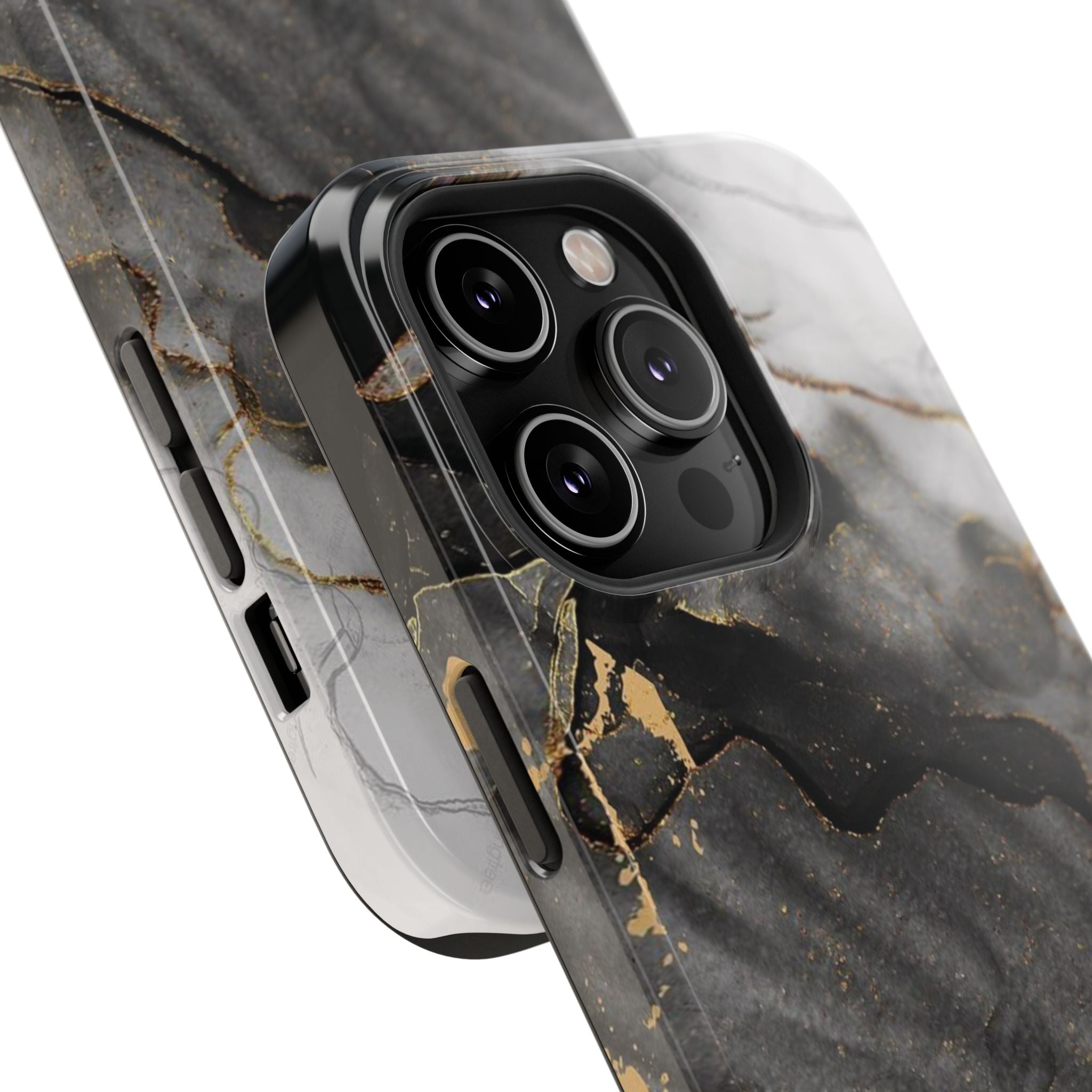 White Noir Marble Gold Foil Magnetic Phone Cases