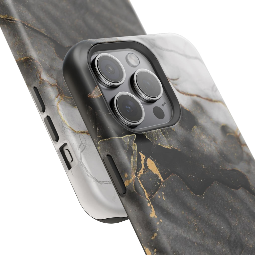 White Noir Marble Gold Foil Magnetic Phone Cases