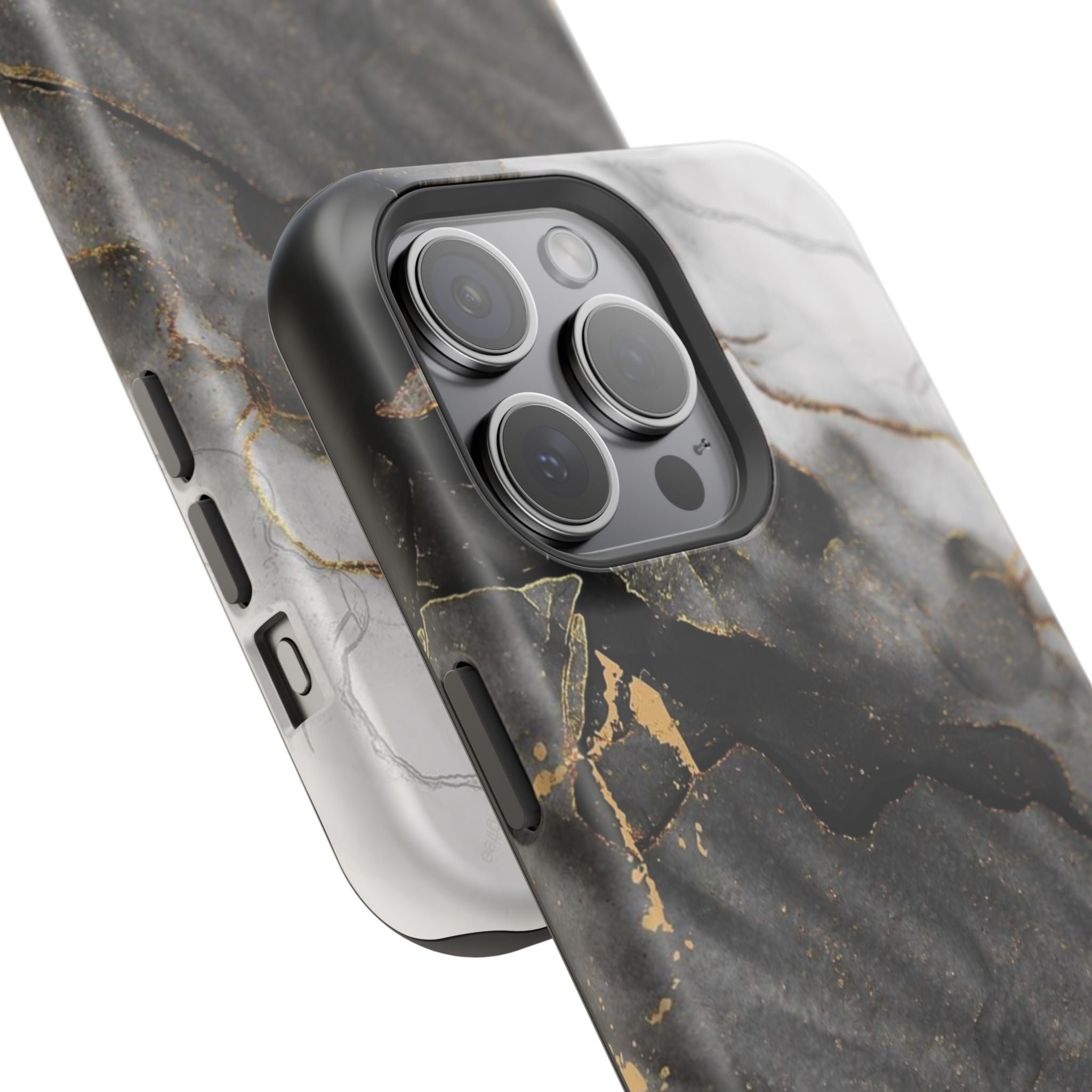 White Noir Marble Gold Foil Magnetic Phone Cases