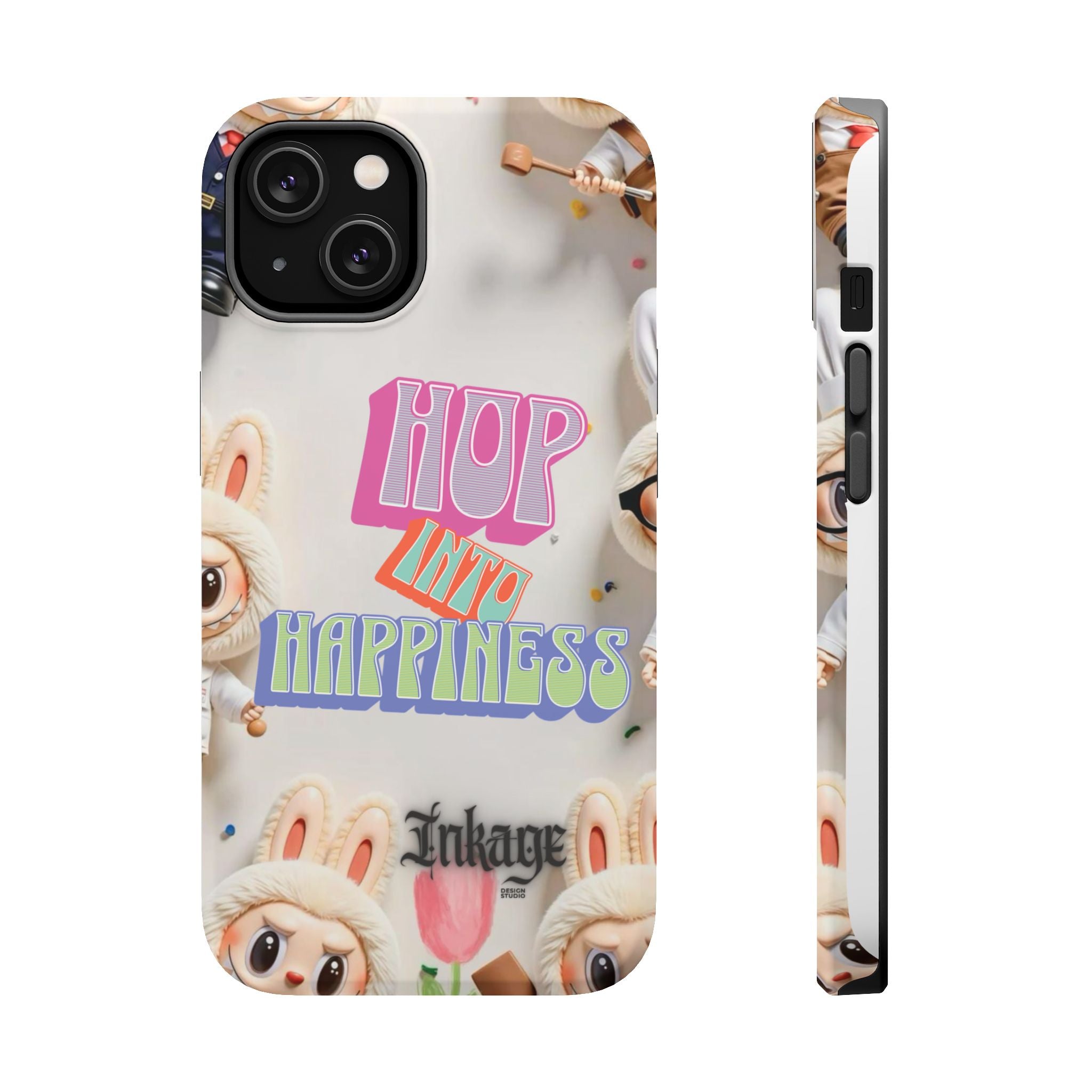 "Hop Into Happiness" Quote Magnetic Phone Case (Animation)