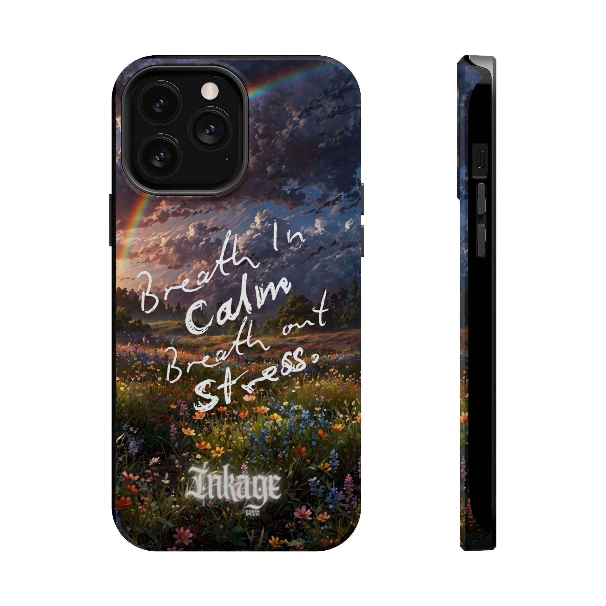"Breath in Calm Breath out Stress" Magnetic Phone Cases (Quote)