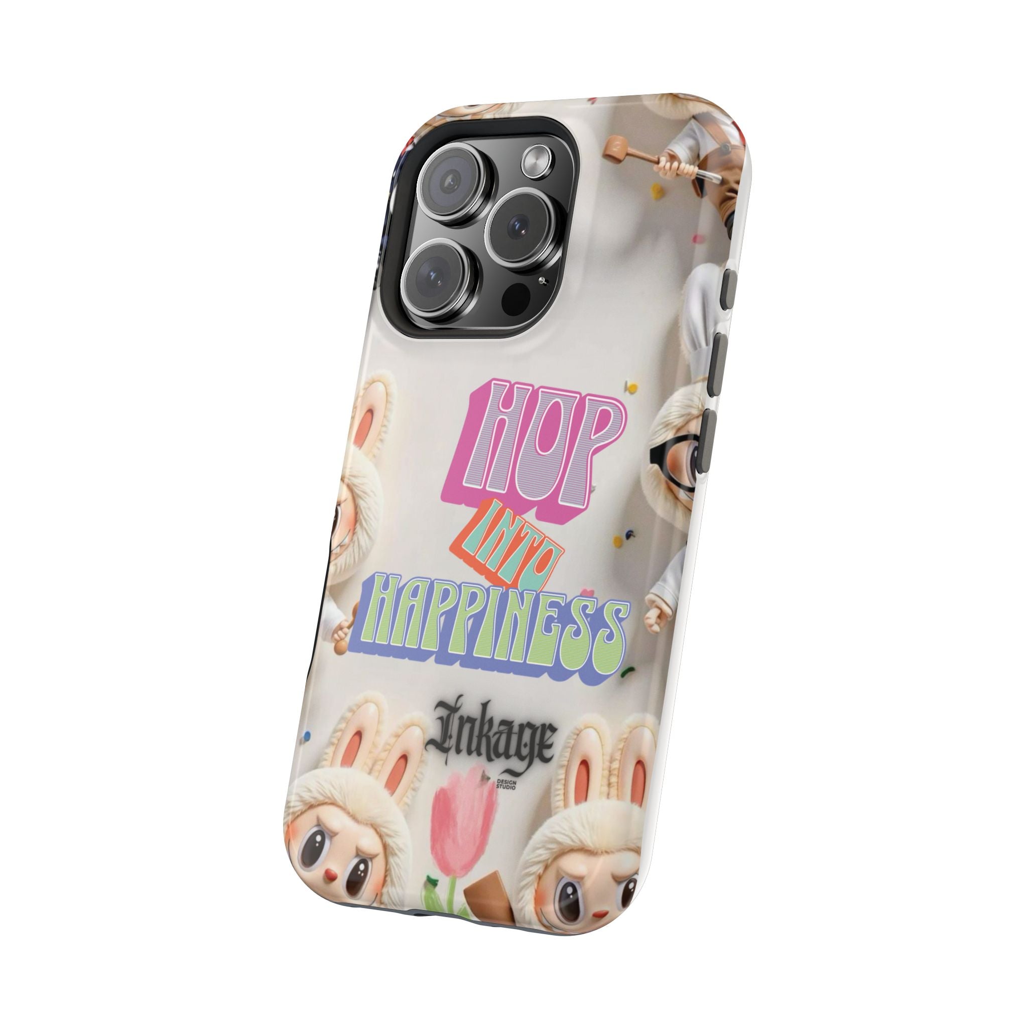 "Hop Into Happiness" Quote Magnetic Phone Case (Animation)