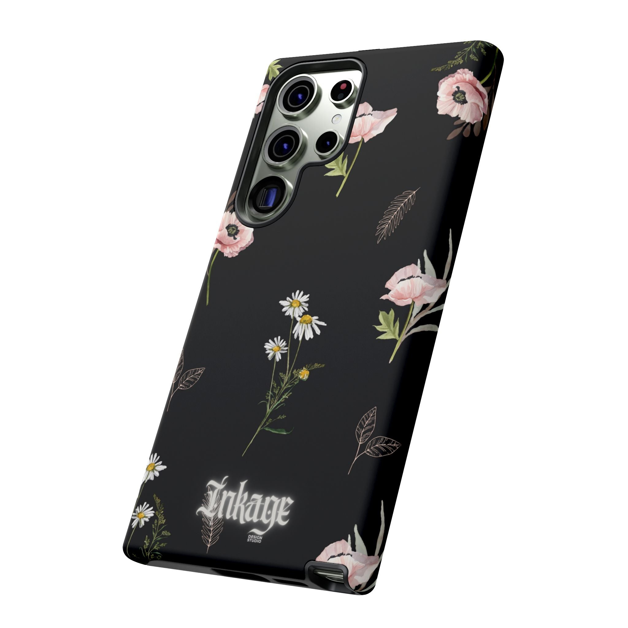 Elegant Black Florals Tough Phone Cases (Minimal)