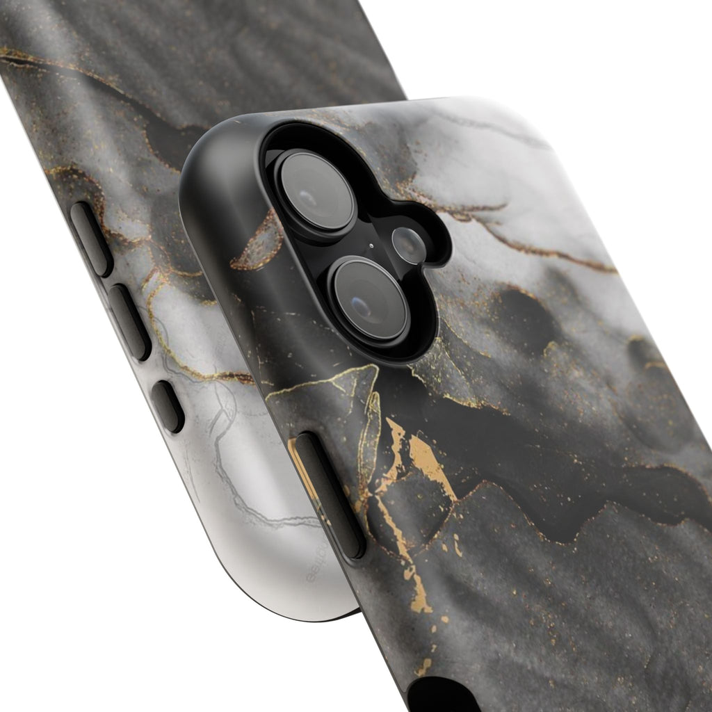 White Noir Marble Gold Foil Magnetic Phone Cases