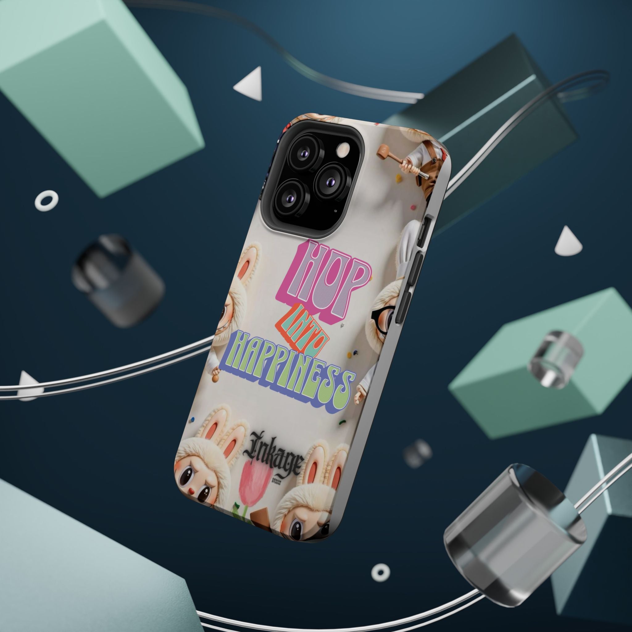 "Hop Into Happiness" Quote Magnetic Phone Case (Animation)