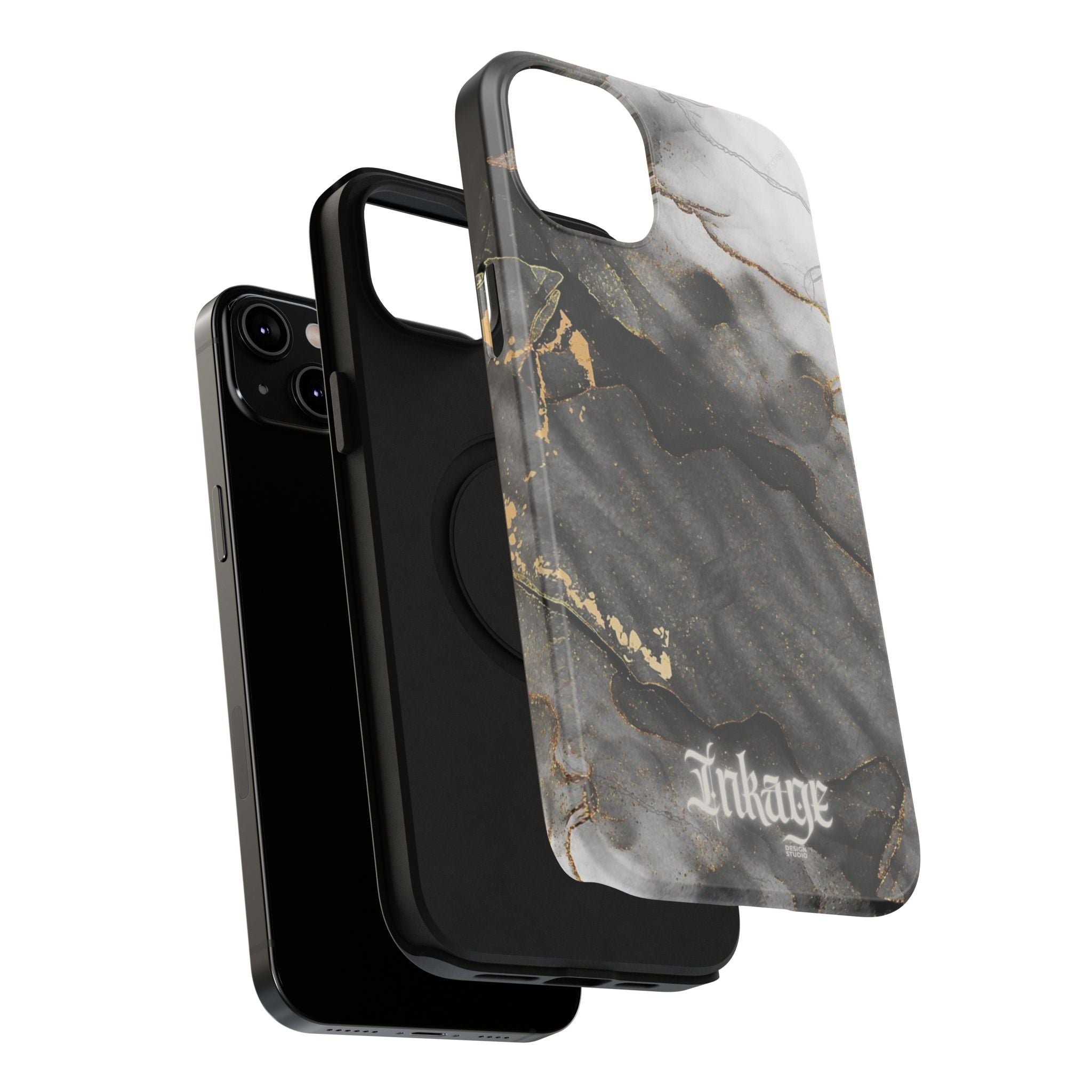 White Noir Marble Gold Foil Magnetic Phone Cases