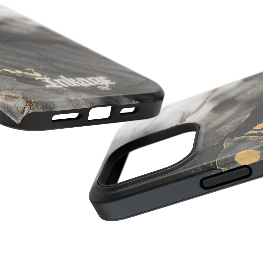 White Noir Marble Gold Foil Magnetic Phone Cases (Minimal)