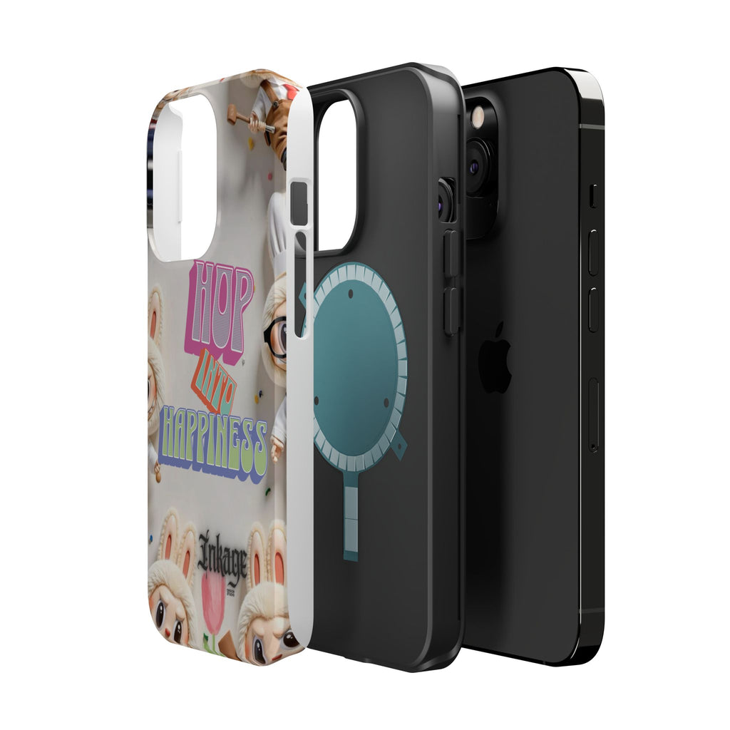 "Hop Into Happiness" Quote Magnetic Phone Case (Animation)