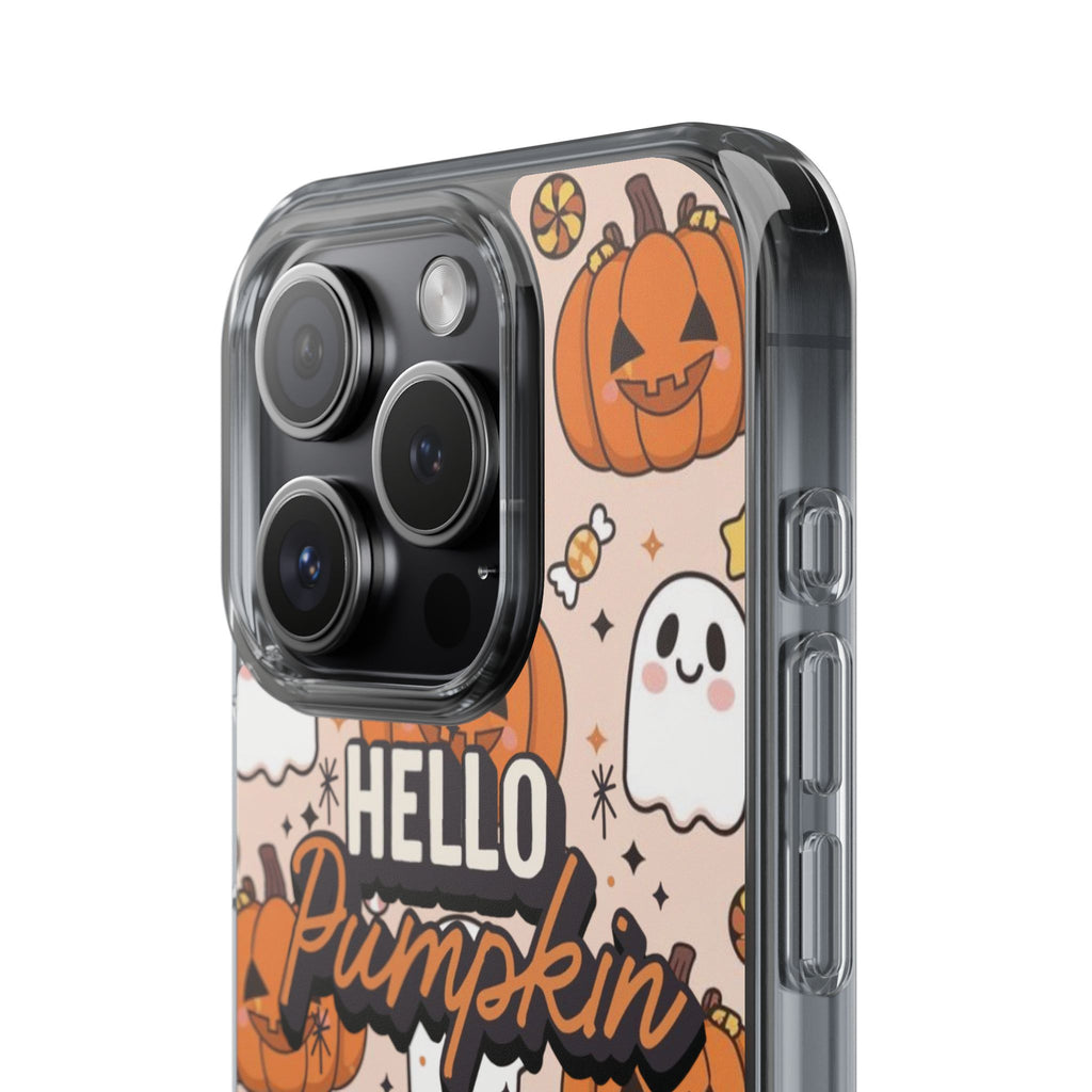 Cute Pumpkin Ghost Clear Impact Phone Case (Season)