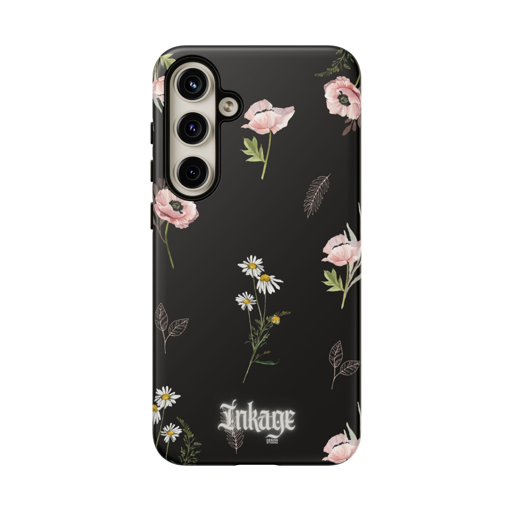 Elegant Black Florals Tough Phone Cases (Minimal)