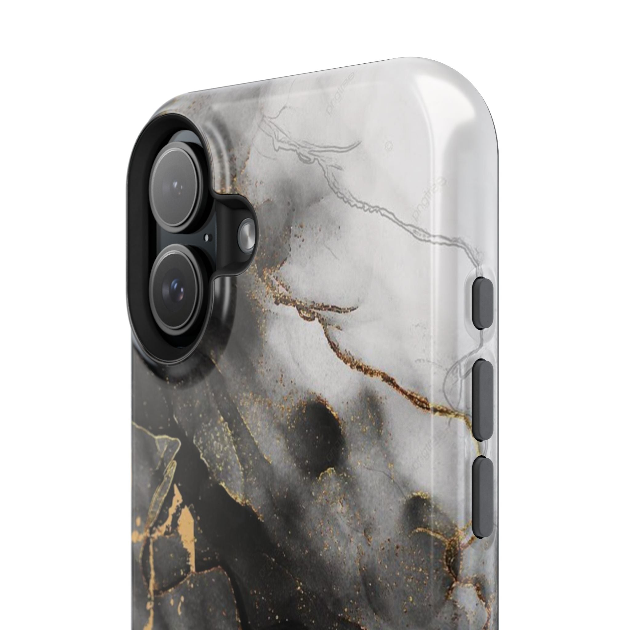 White Noir Marble Gold Foil Magnetic Phone Cases (Minimal)
