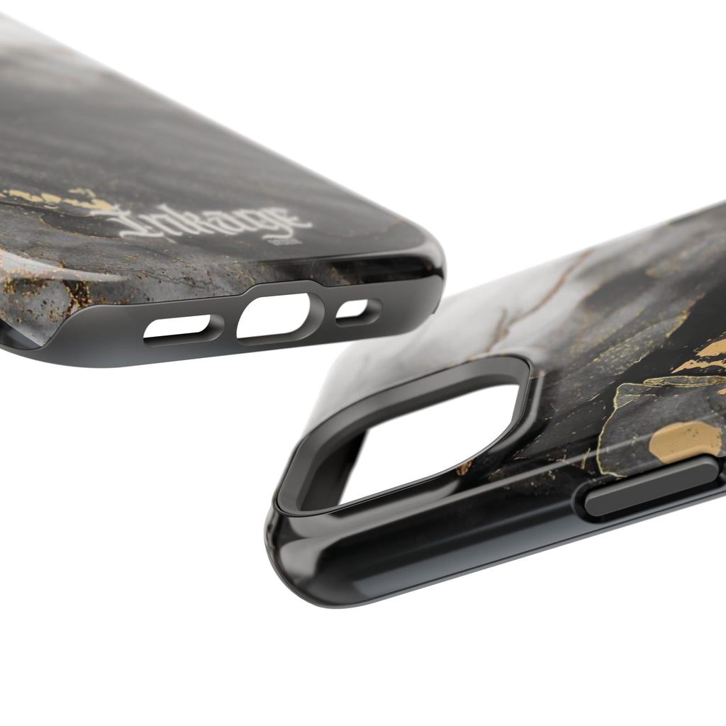 White Noir Marble Gold Foil Magnetic Phone Cases (Minimal)