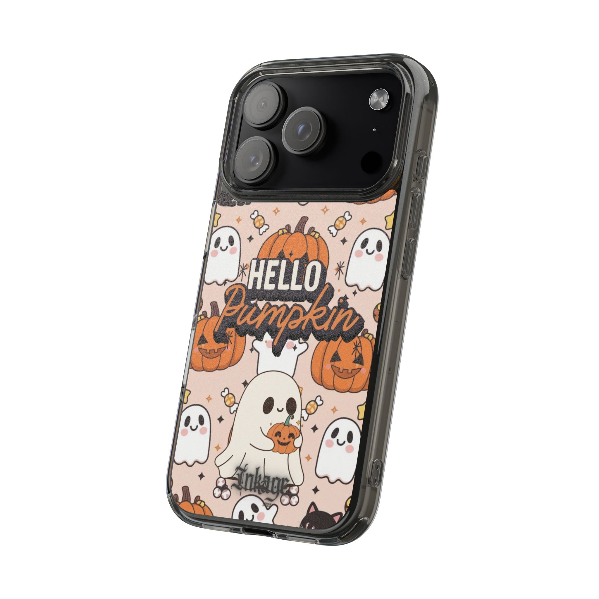 Cute Pumpkin Ghost Clear Impact Phone Case (Season)