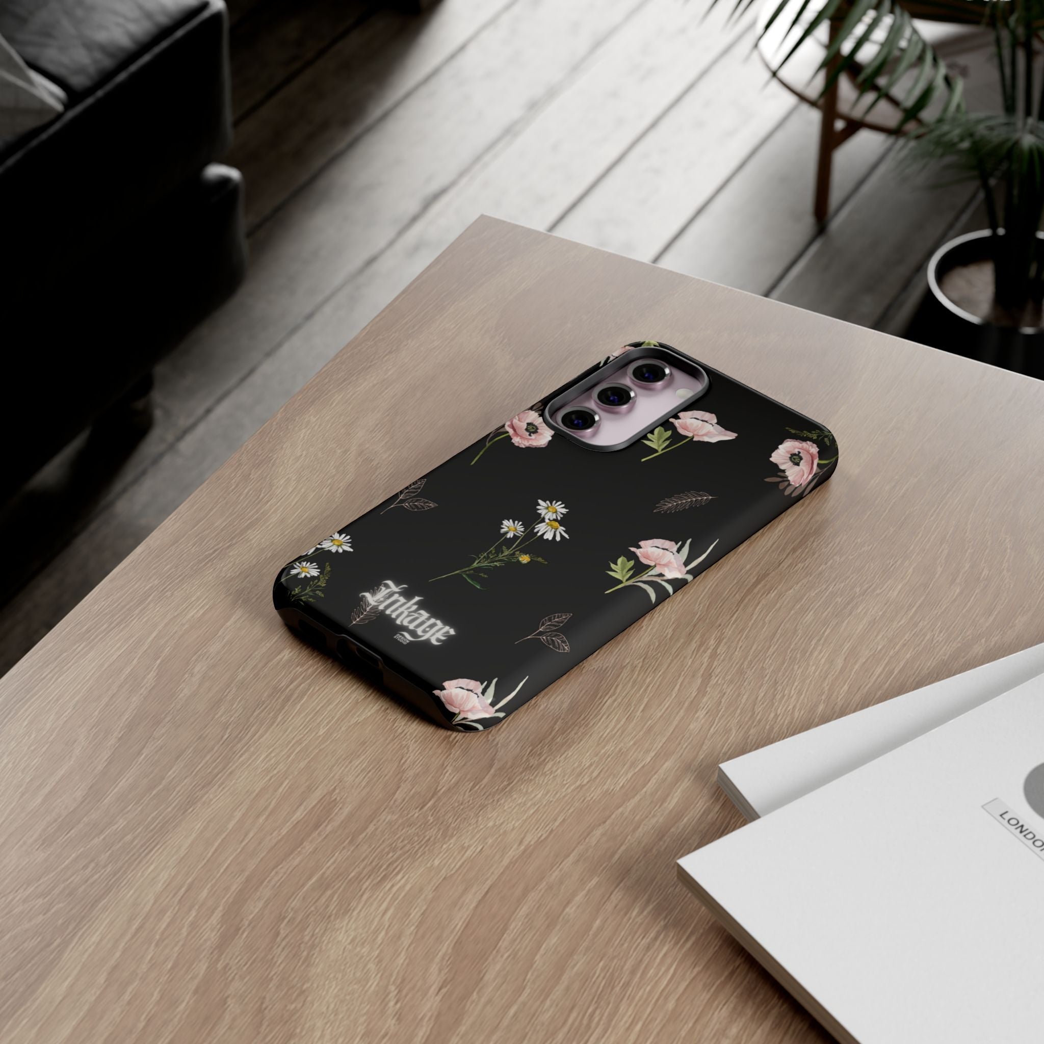 Elegant Black Florals Tough Phone Cases (Minimal)