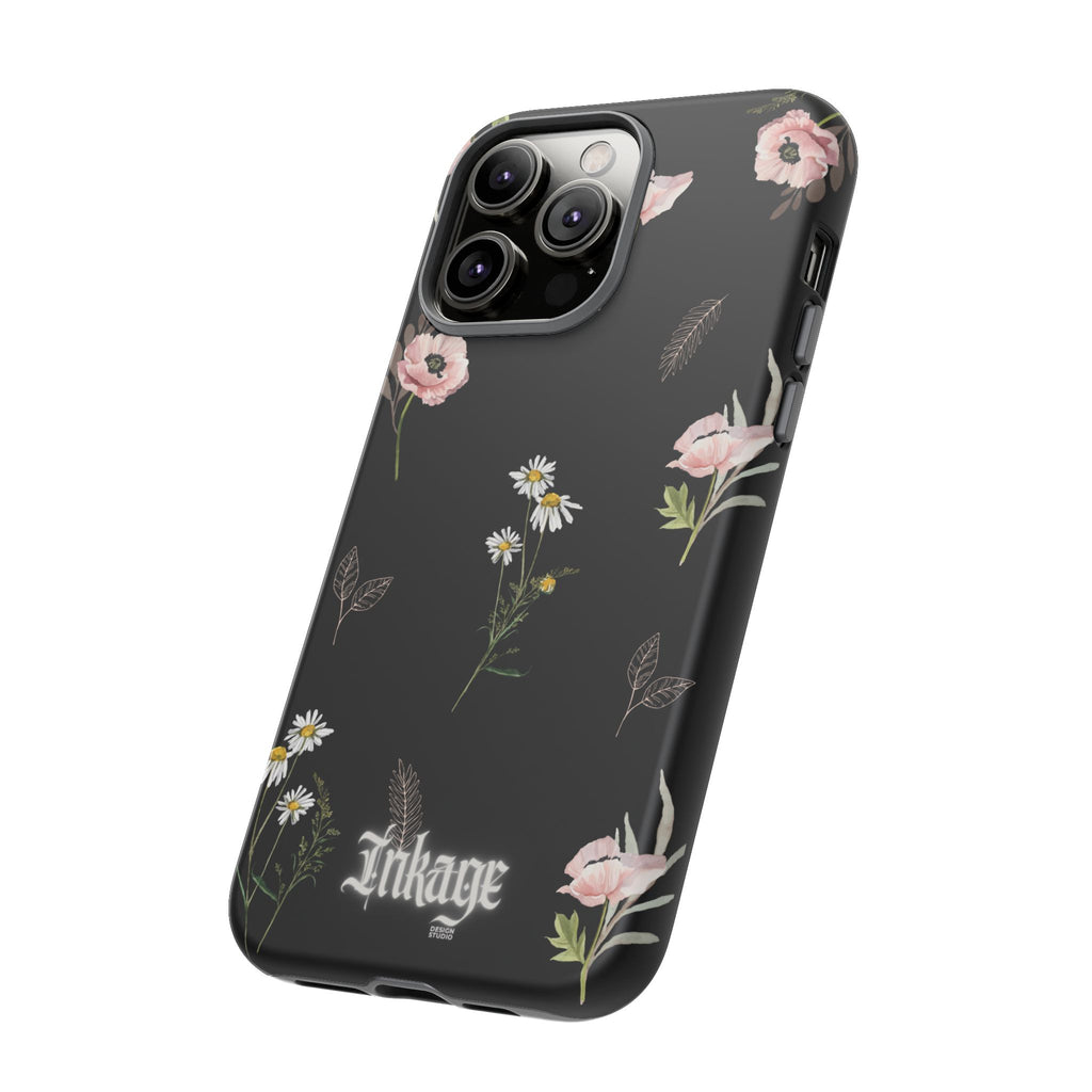 Elegant Black Floral Tough Phone Cases (Minimal)