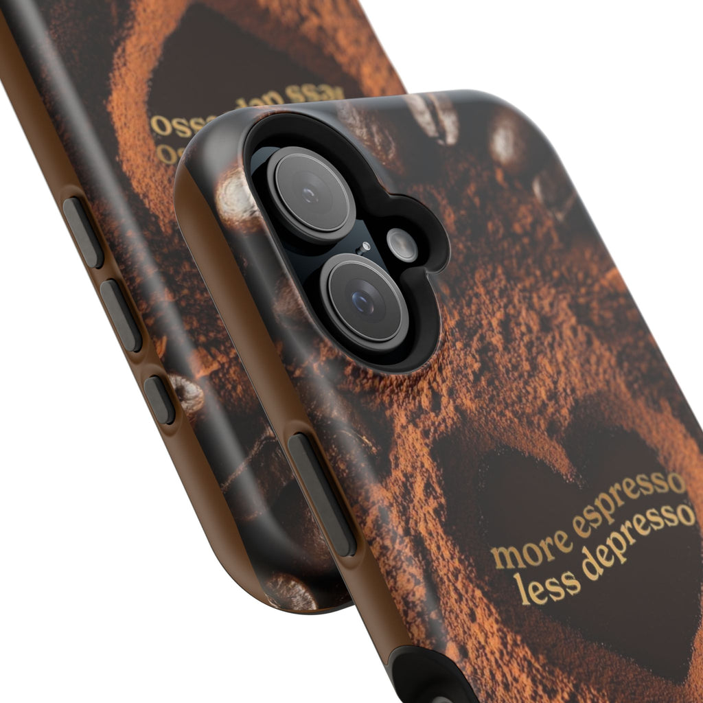 "More Espresso Less Depresso" Magnetic Phone Cases (Quote)