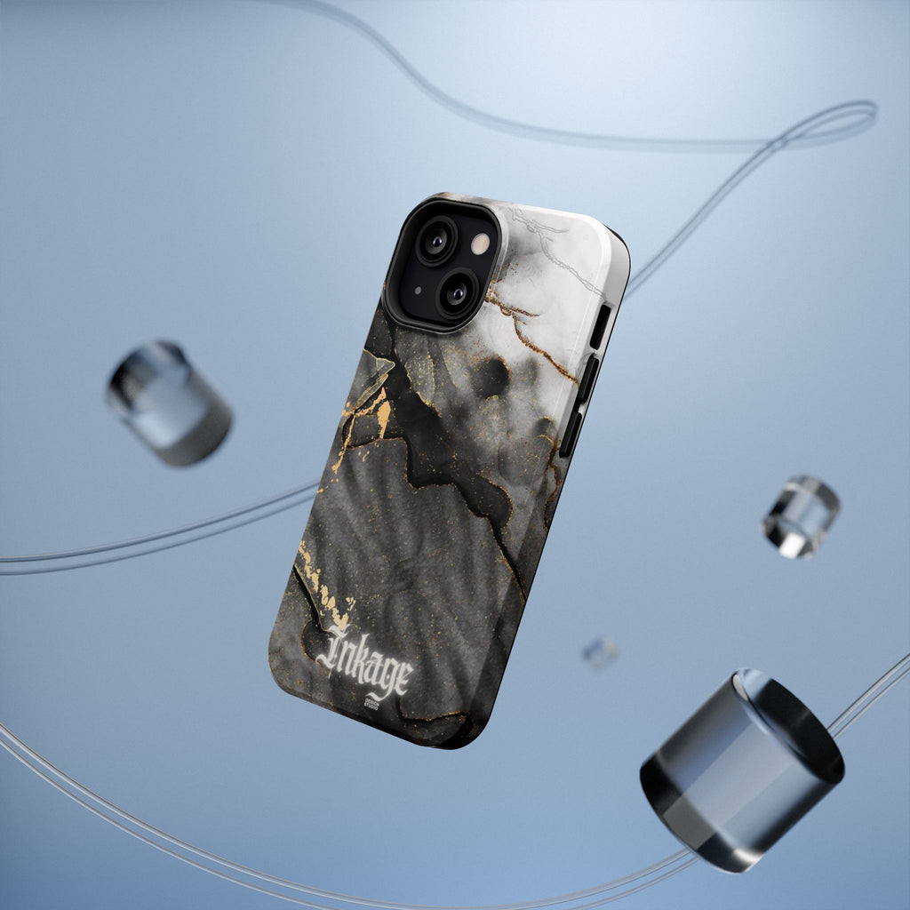 White Noir Marble Gold Foil Magnetic Phone Cases (Minimal)