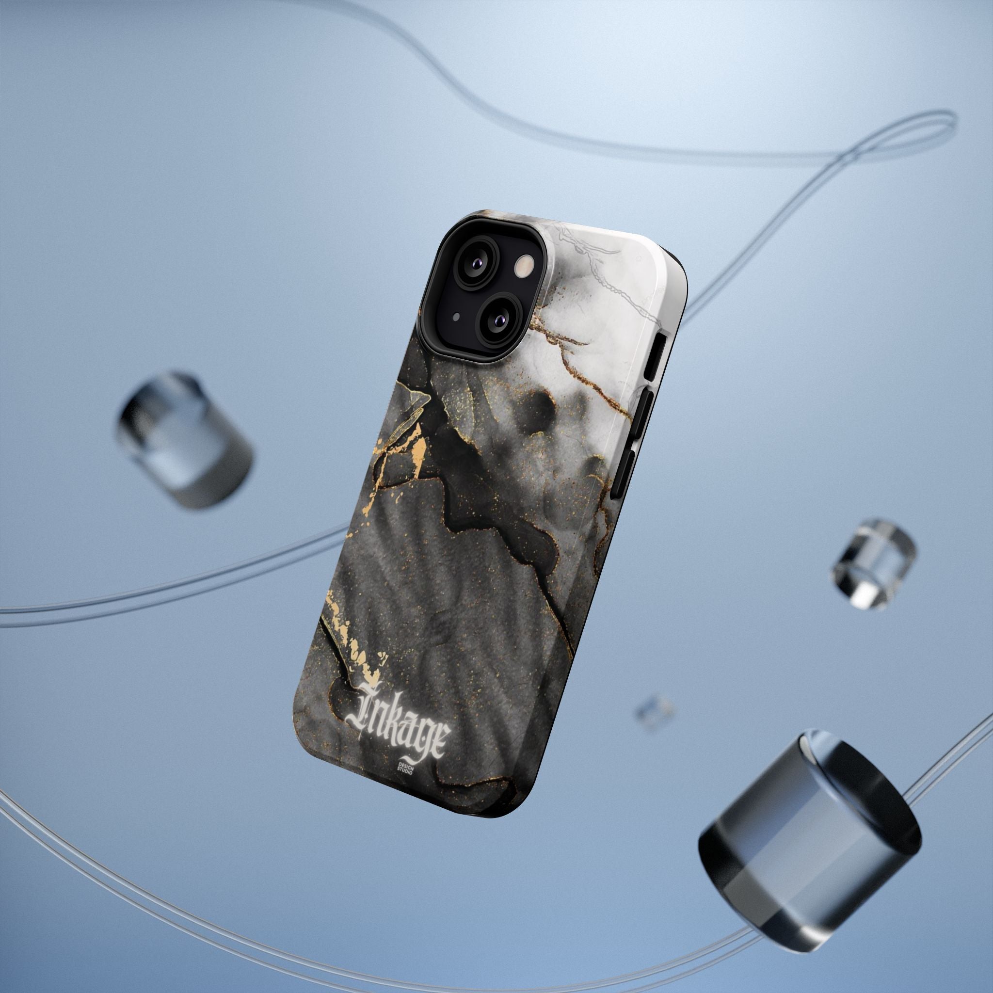 White Noir Marble Gold Foil Magnetic Phone Cases (Minimal)