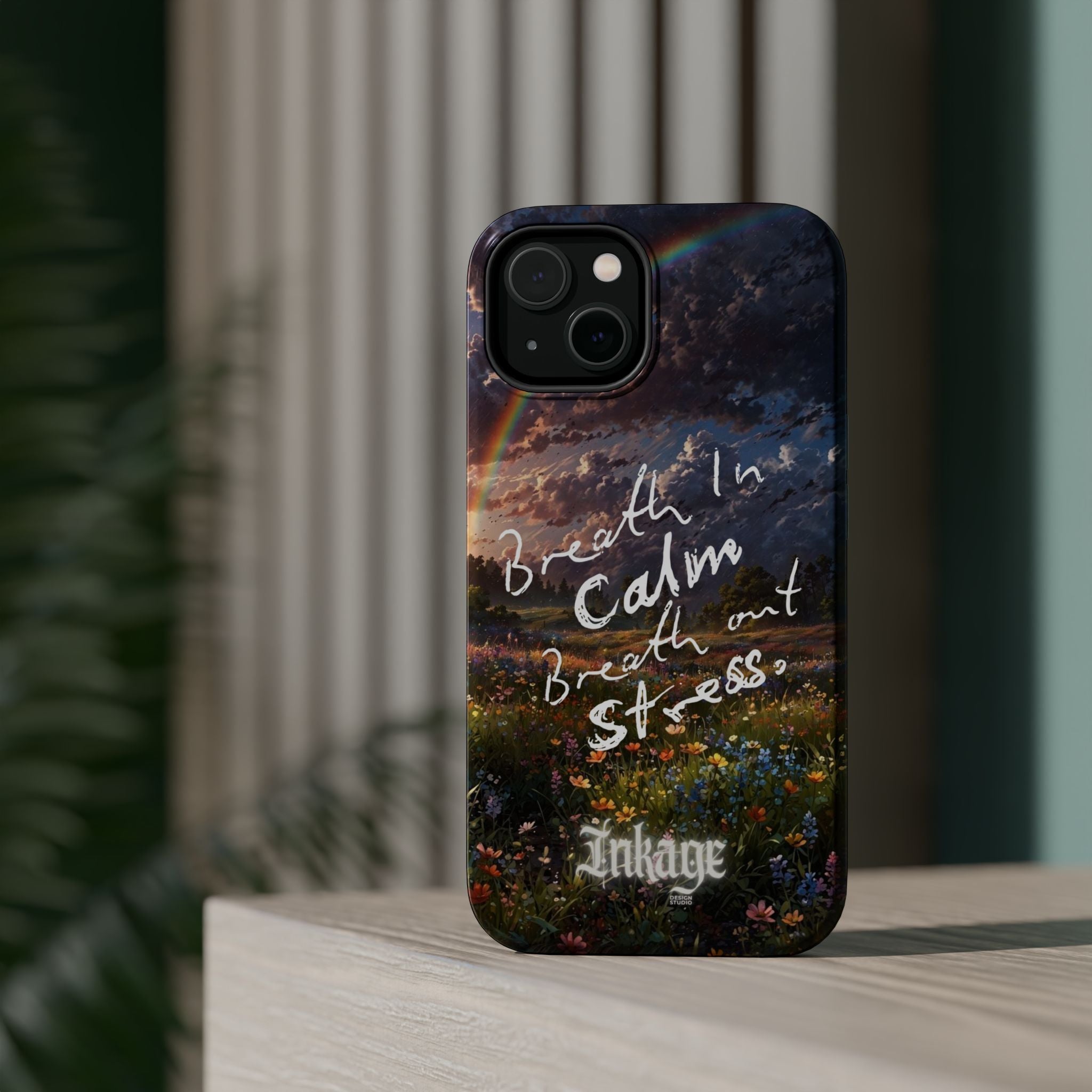 "Breath in Calm Breath out Stress" Magnetic Phone Cases (Quote)