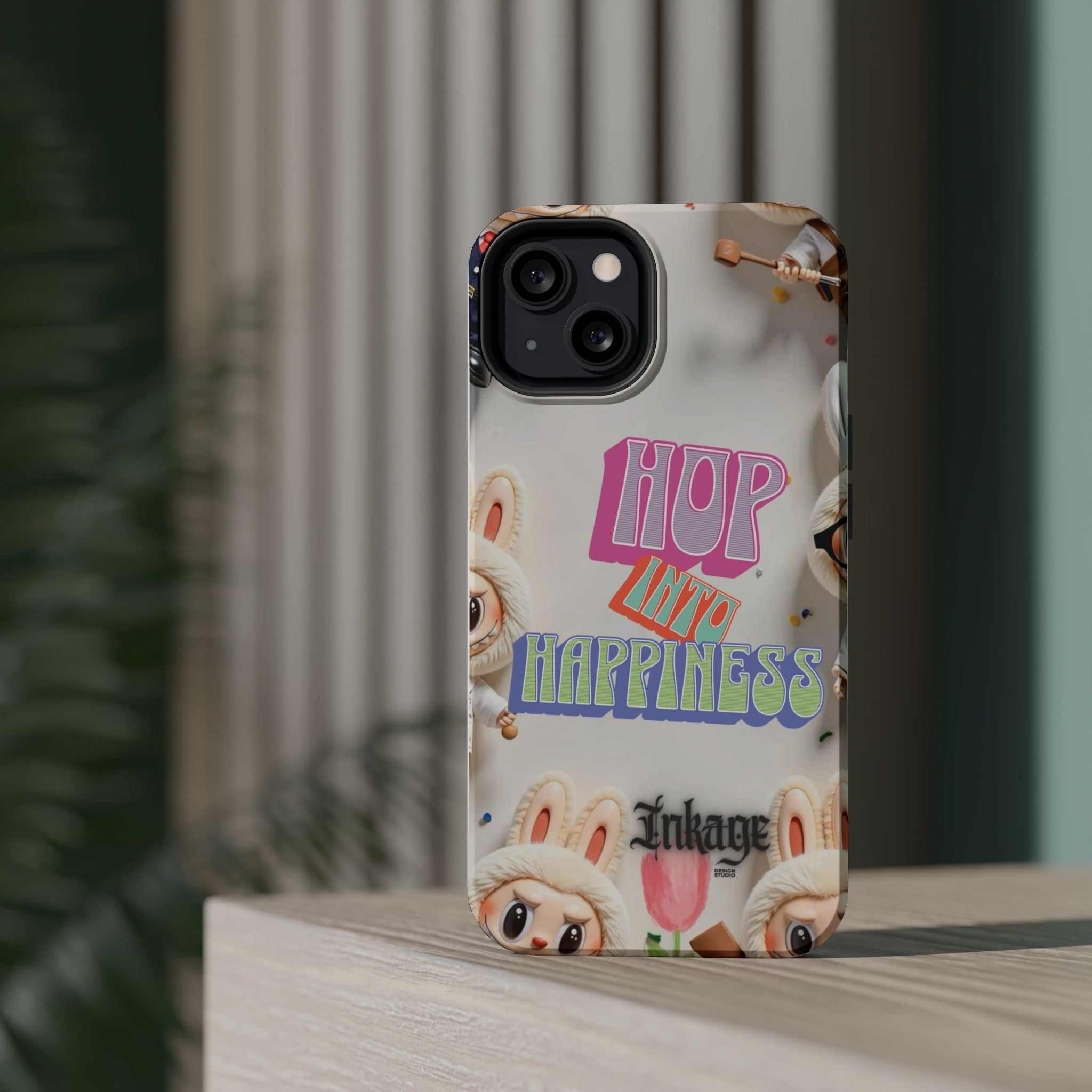 "Hop Into Happiness" Quote Magnetic Phone Case (Animation)