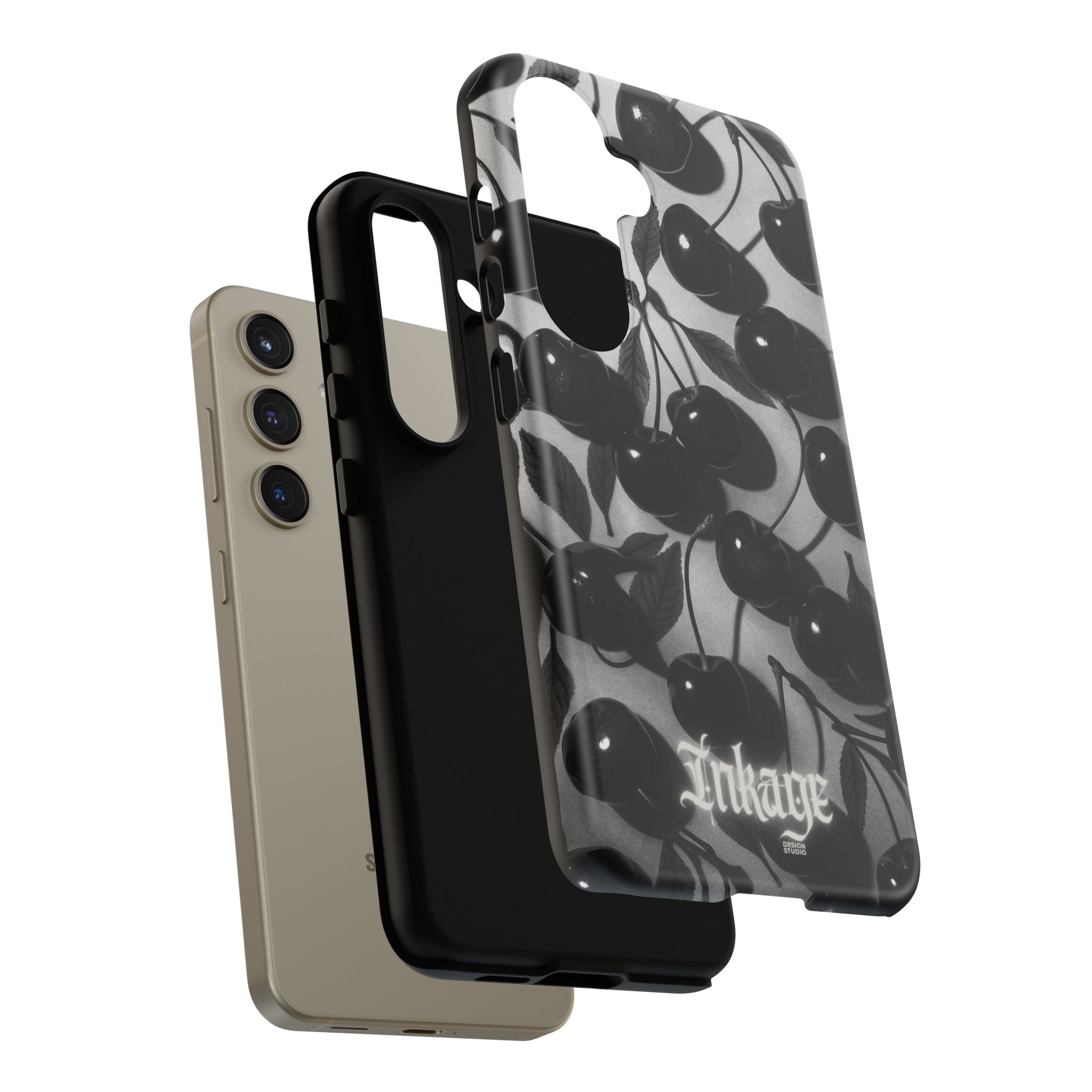 Black Cherry Print Tough Phone Cases (Minimal)