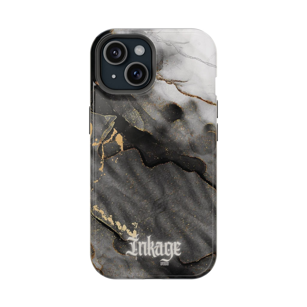 White Noir Marble Gold Foil Magnetic Phone Cases (Minimal)