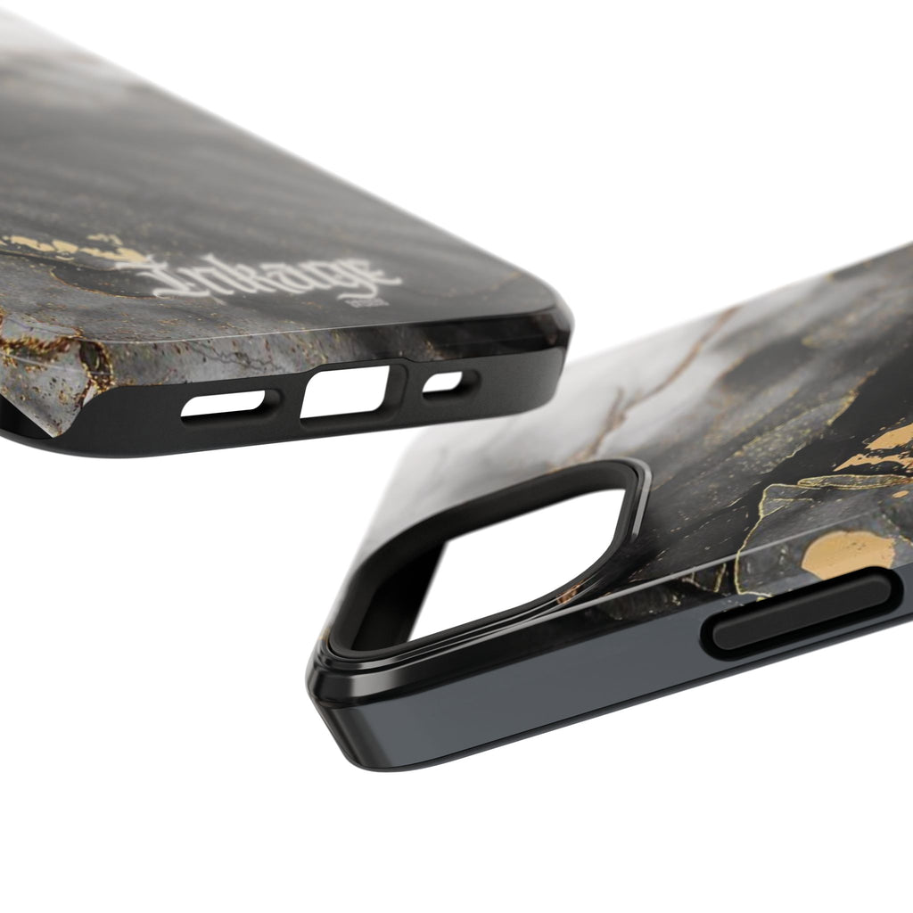 White Noir Marble Gold Foil Magnetic Phone Cases (Minimal)
