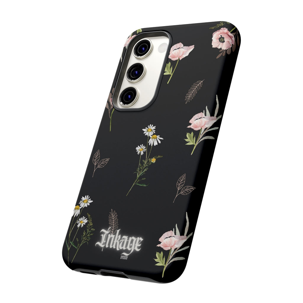 Elegant Black Floral Tough Phone Cases (Minimal)