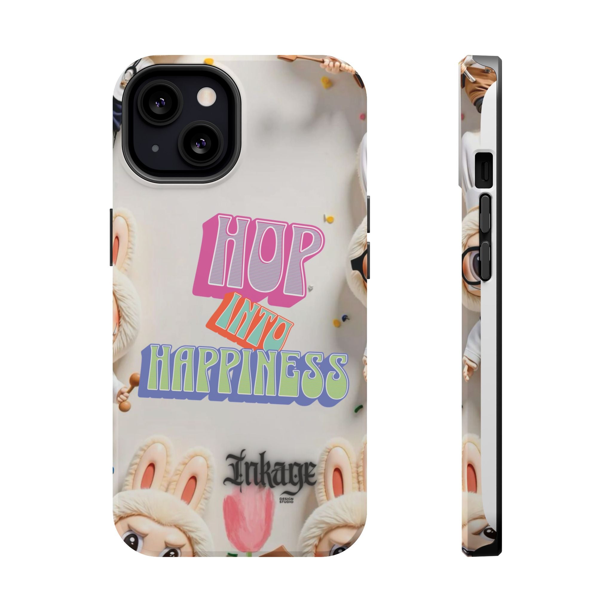 "Hop Into Happiness" Quote Magnetic Phone Case (Animation)