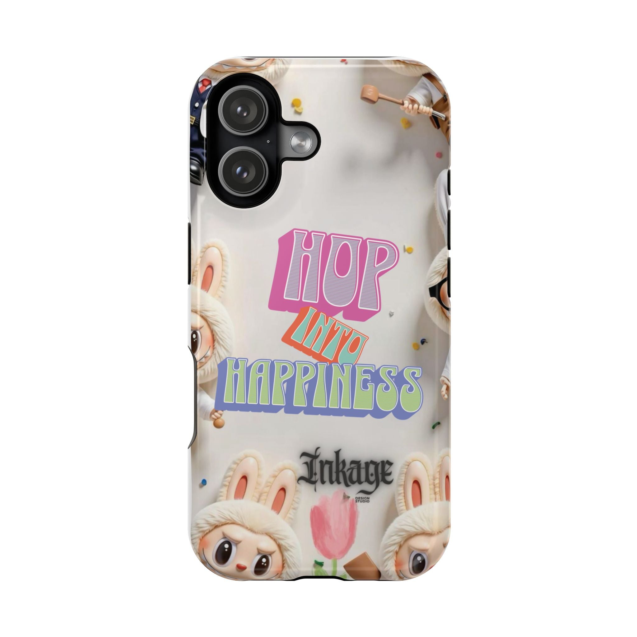 "Hop Into Happiness" Quote Magnetic Phone Case (Animation)