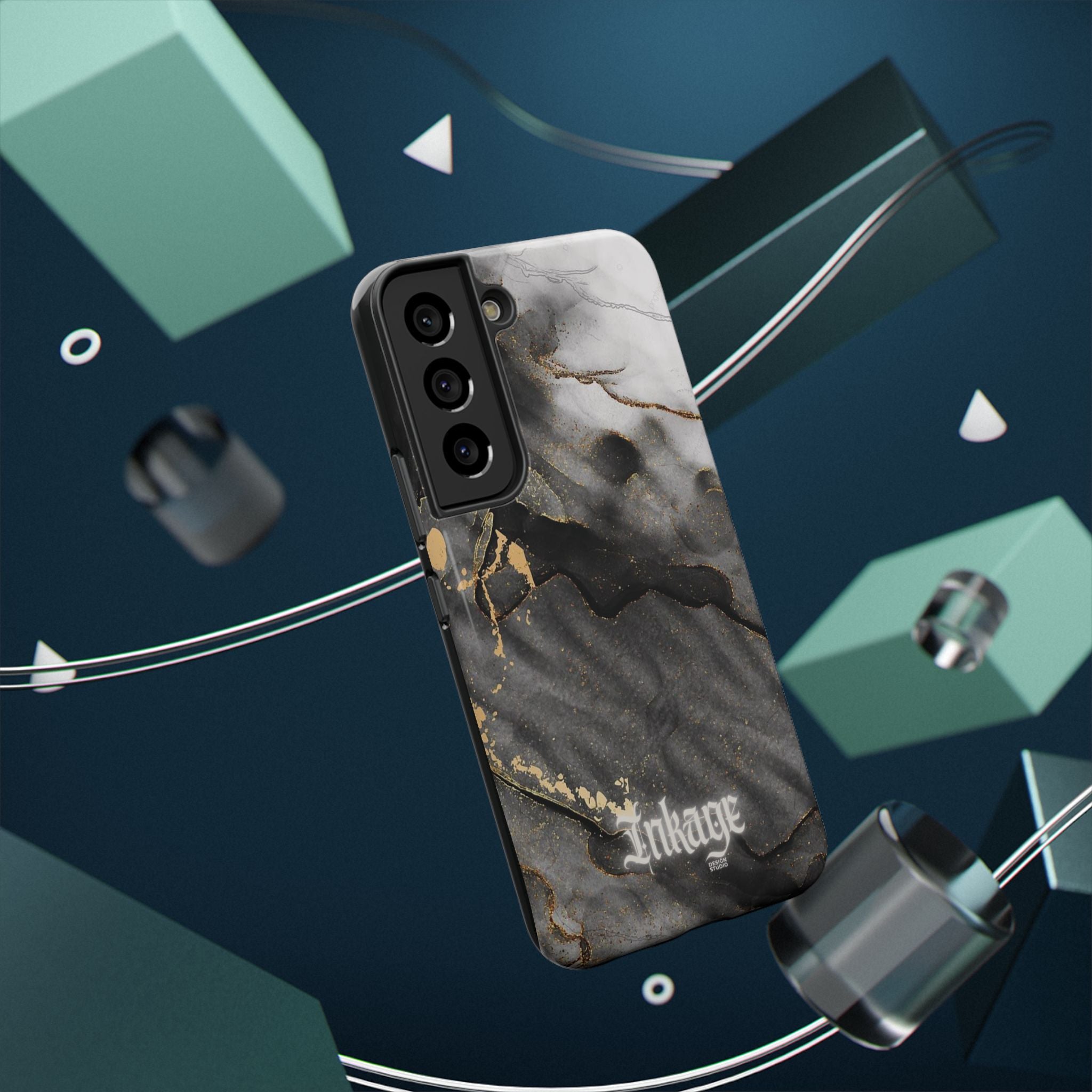 White Noir Marble Gold Foil Magnetic Phone Cases (Minimal)