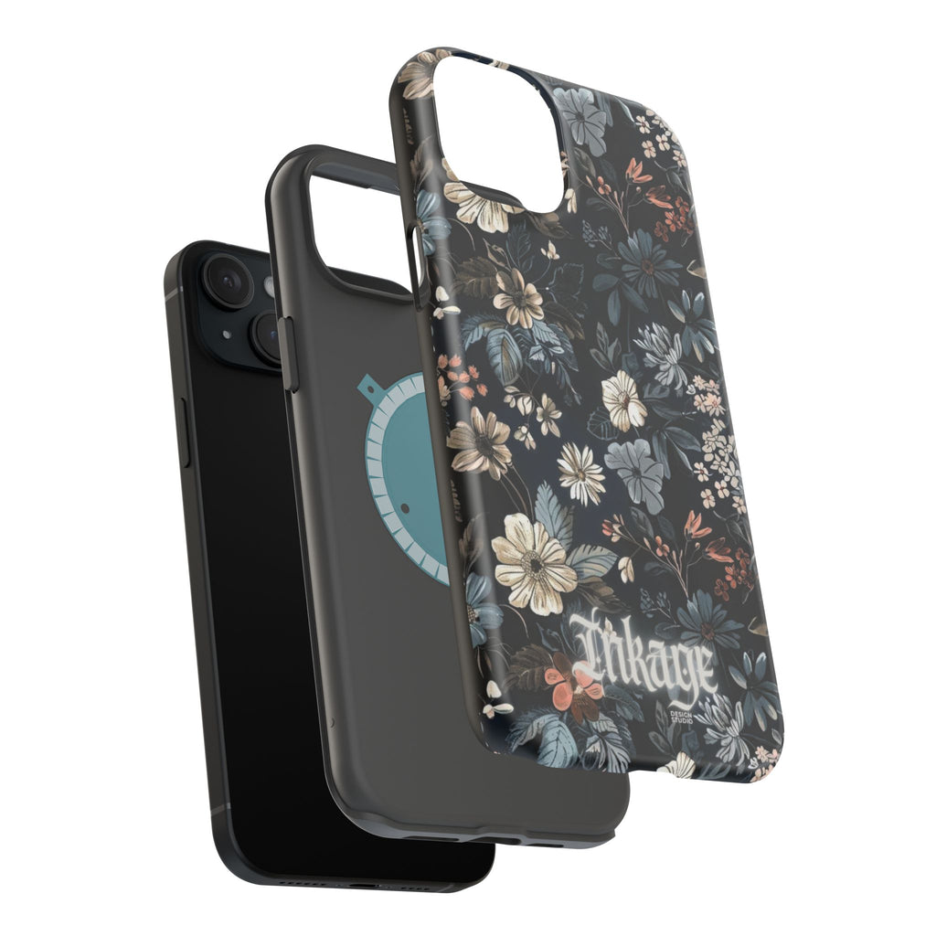 Black Florals Magnetic Phone Cases (Minimal)