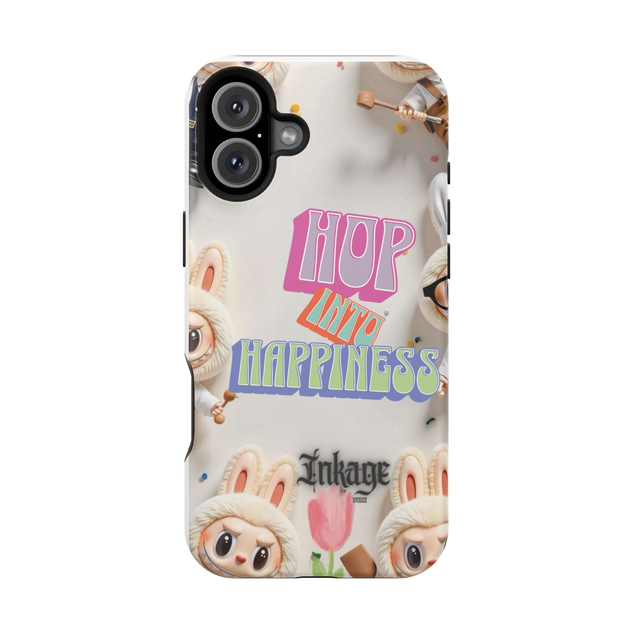 "Hop Into Happiness" Quote Magnetic Phone Case (Animation)