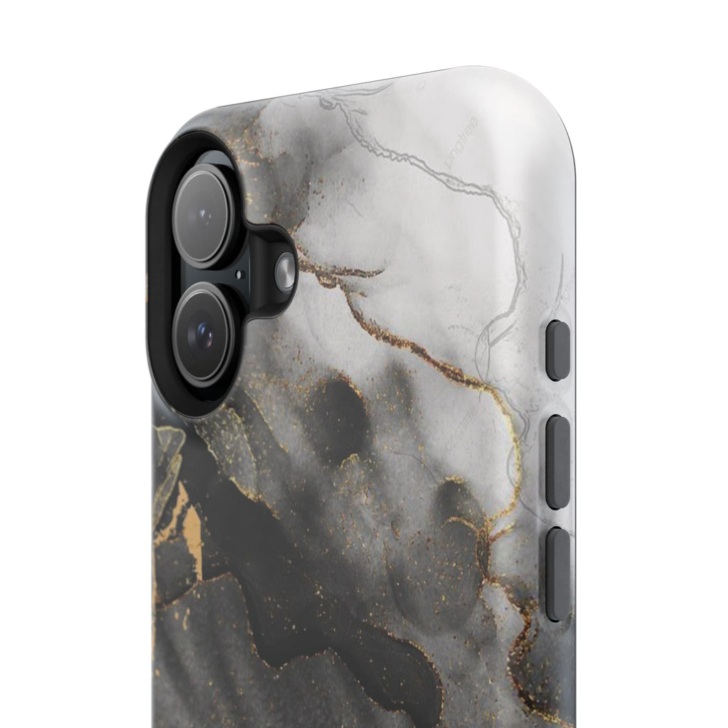 White Noir Marble Gold Foil Magnetic Phone Cases