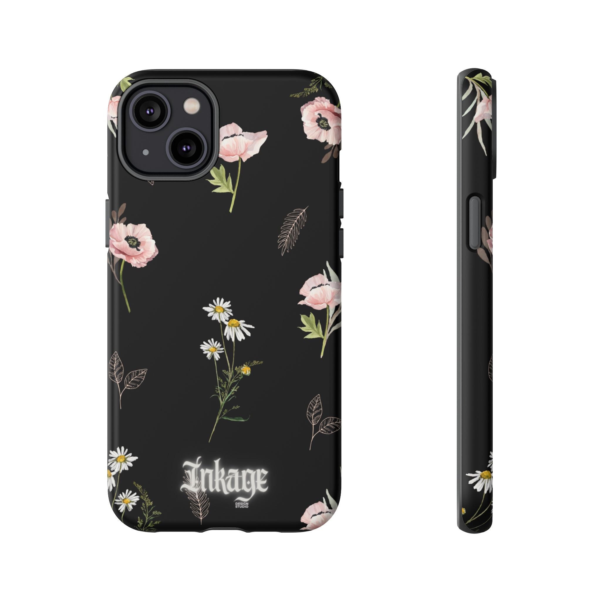 Elegant Black Florals Tough Phone Cases (Minimal)