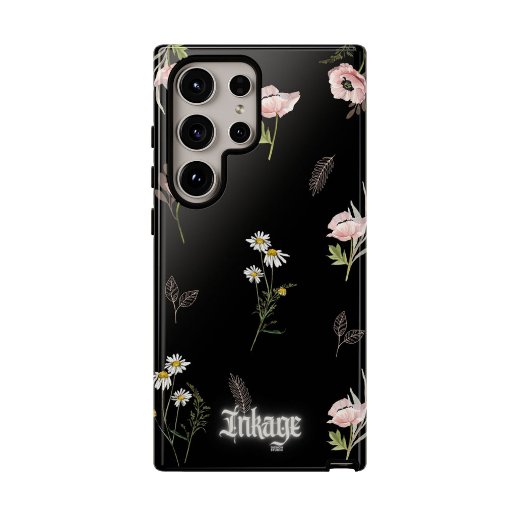 Elegant Black Floral Tough Phone Cases (Minimal)