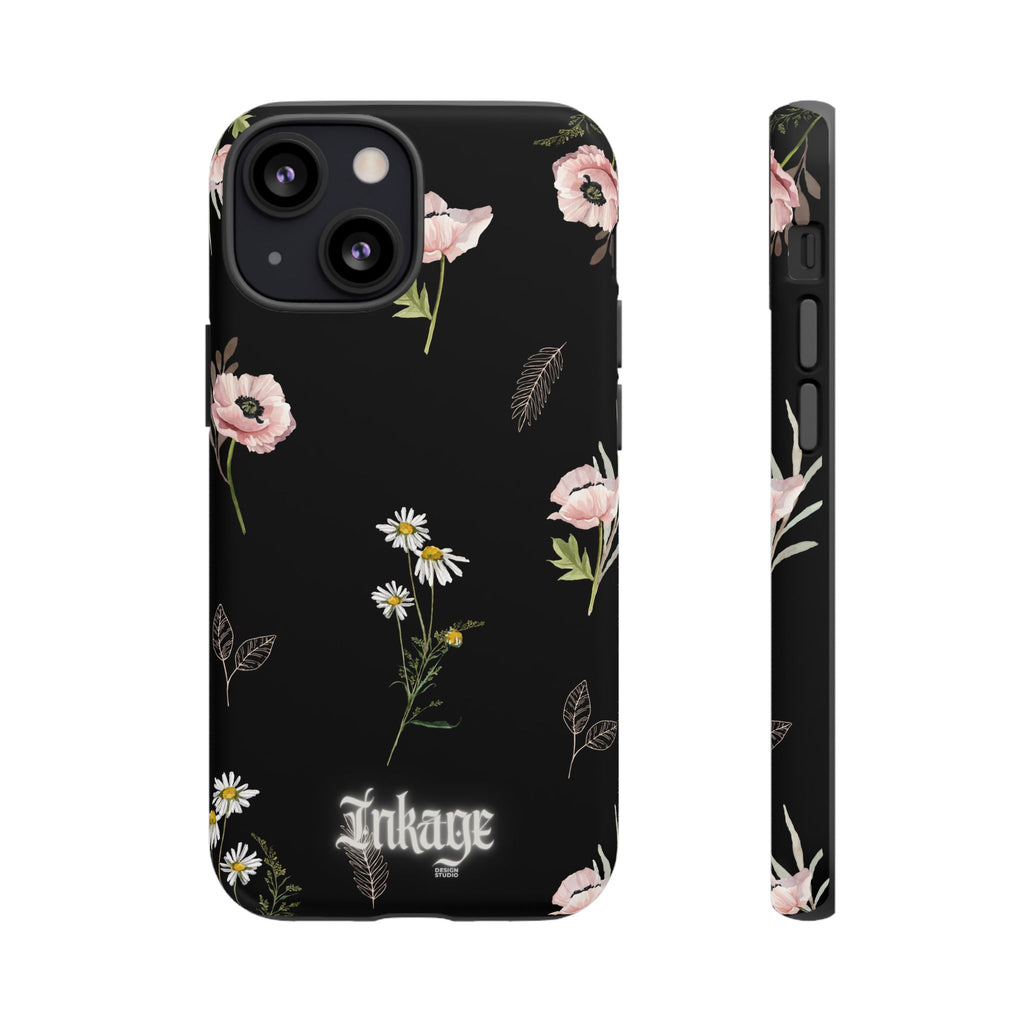 Elegant Black Florals Tough Phone Cases (Minimal)