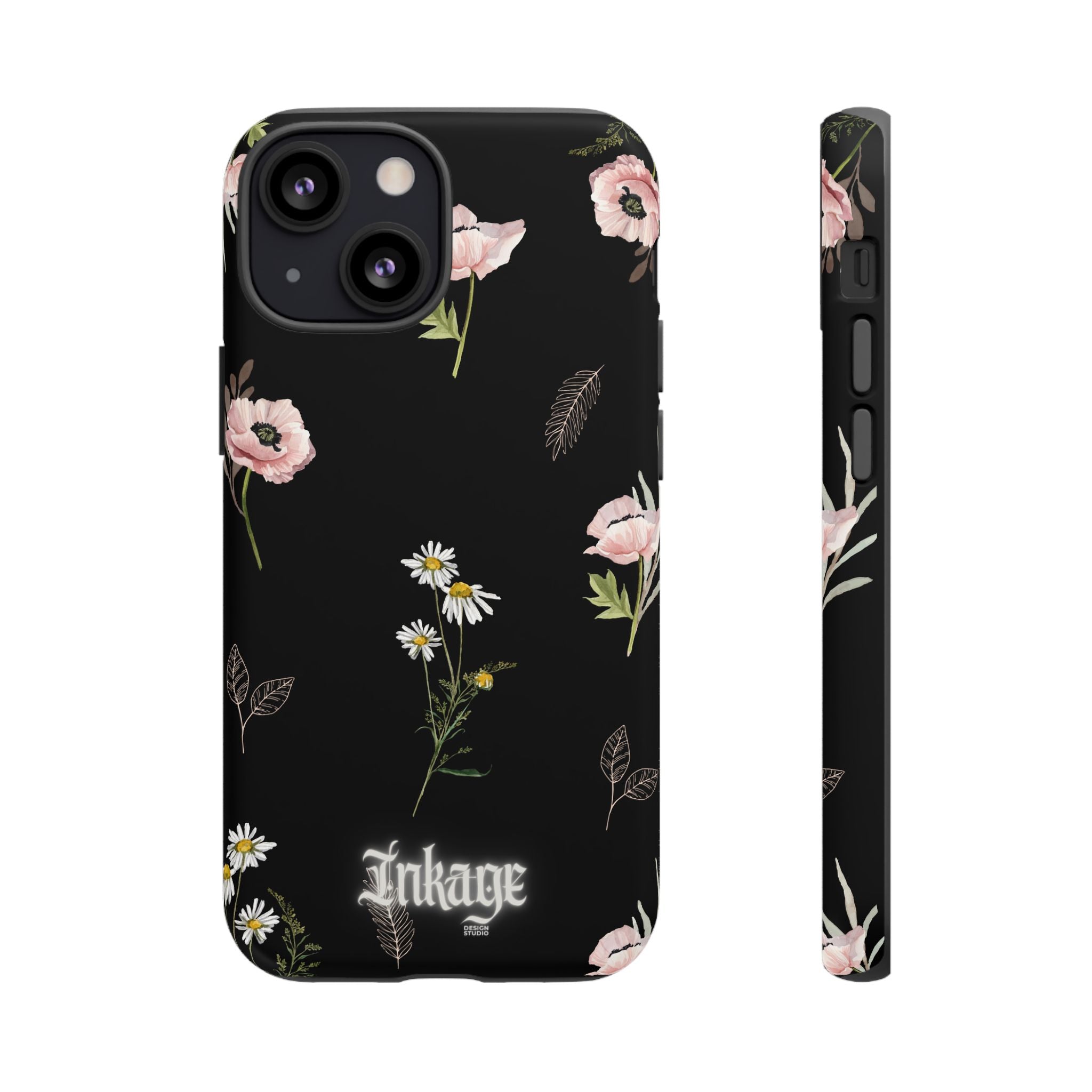 Elegant Black Florals Tough Phone Cases (Minimal)