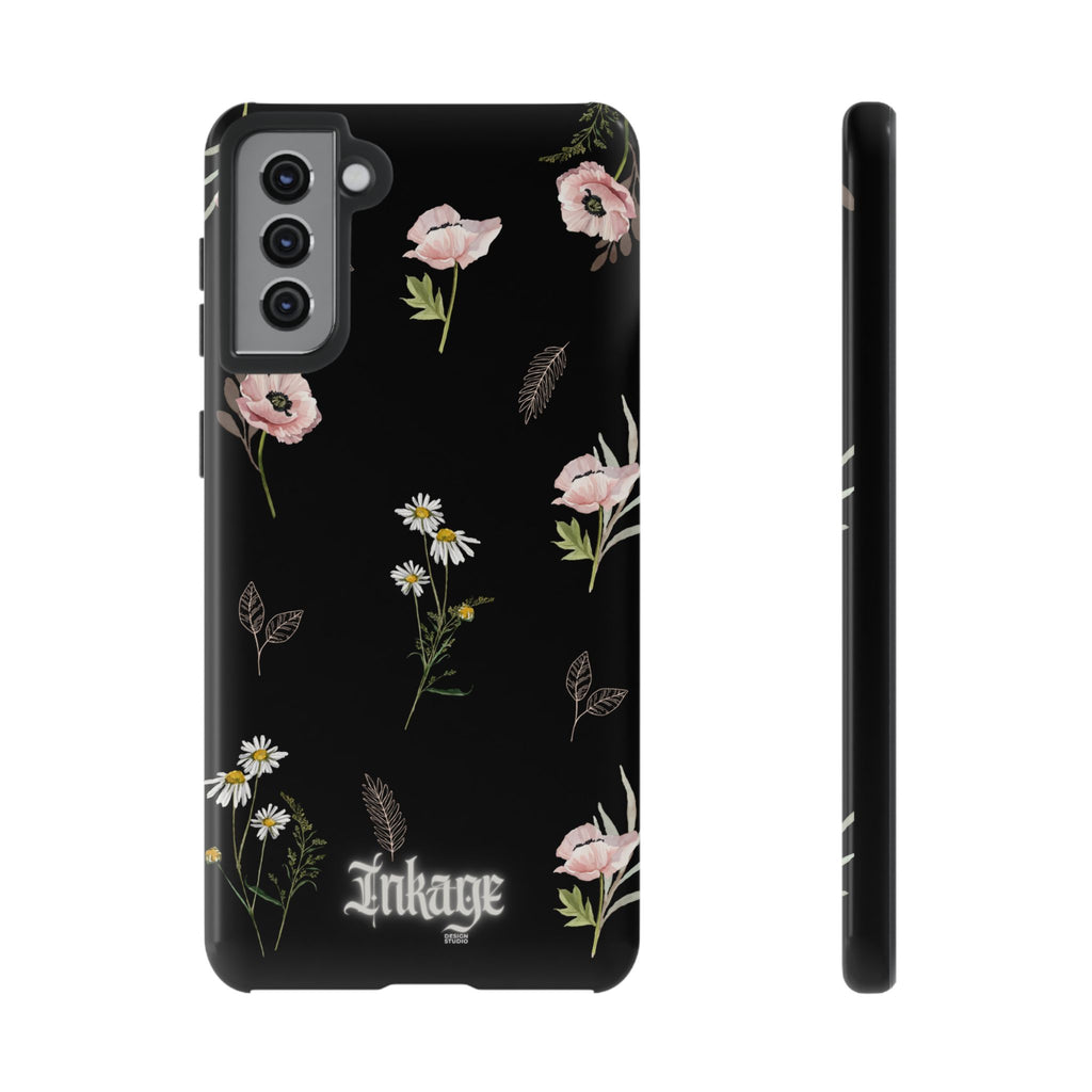 Elegant Black Floral Tough Phone Cases (Minimal)