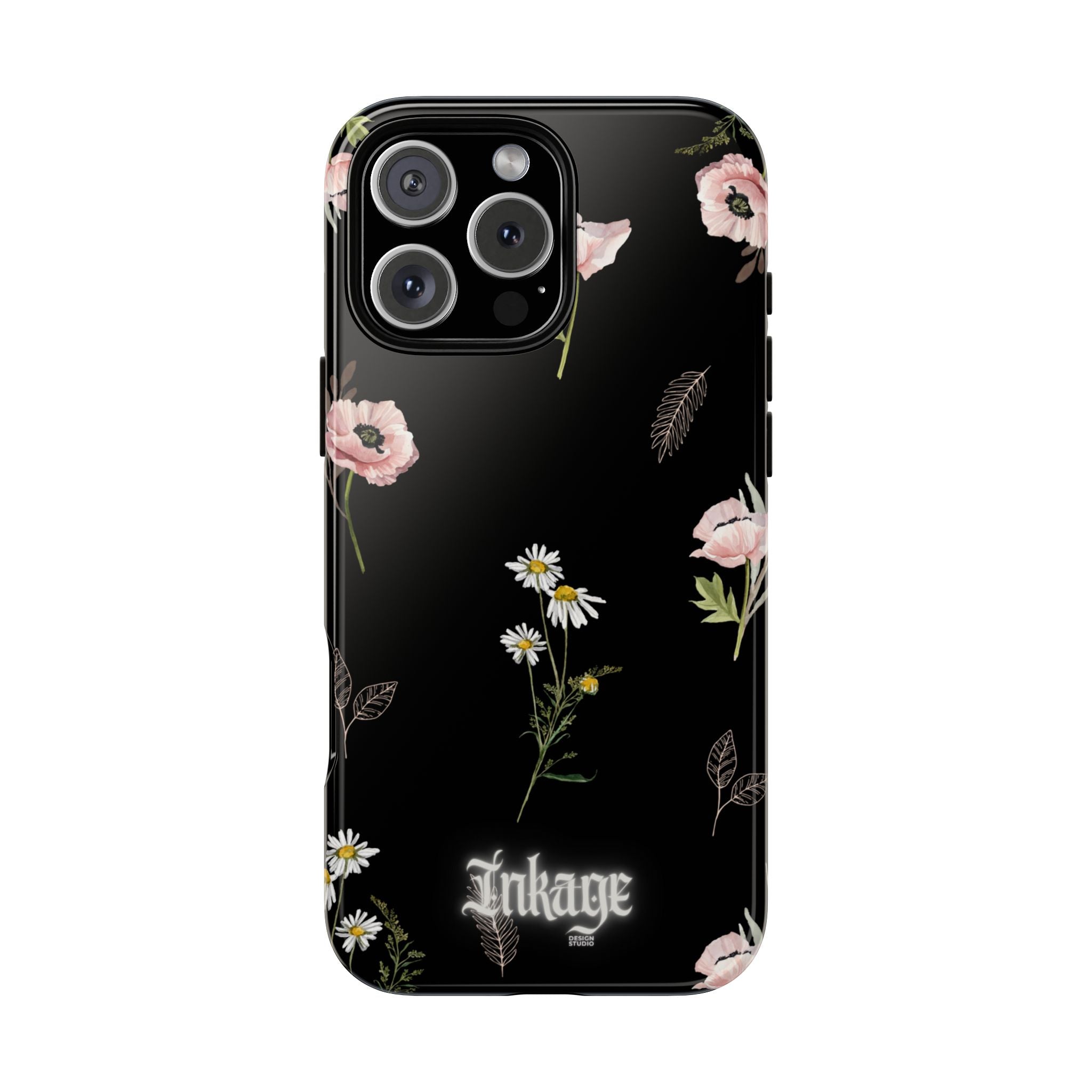Elegant Black Florals Tough Phone Cases (Minimal)