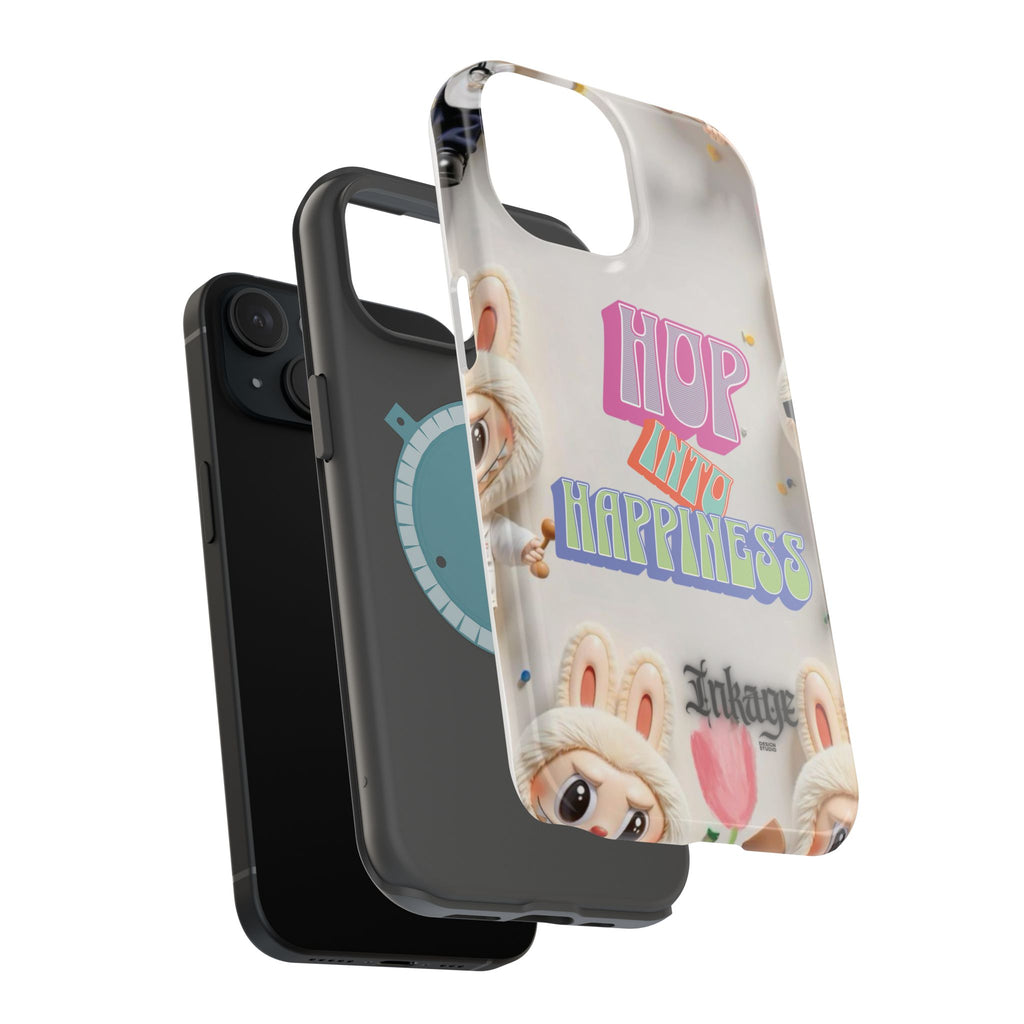"Hop Into Happiness" Quote Magnetic Phone Case (Animation)