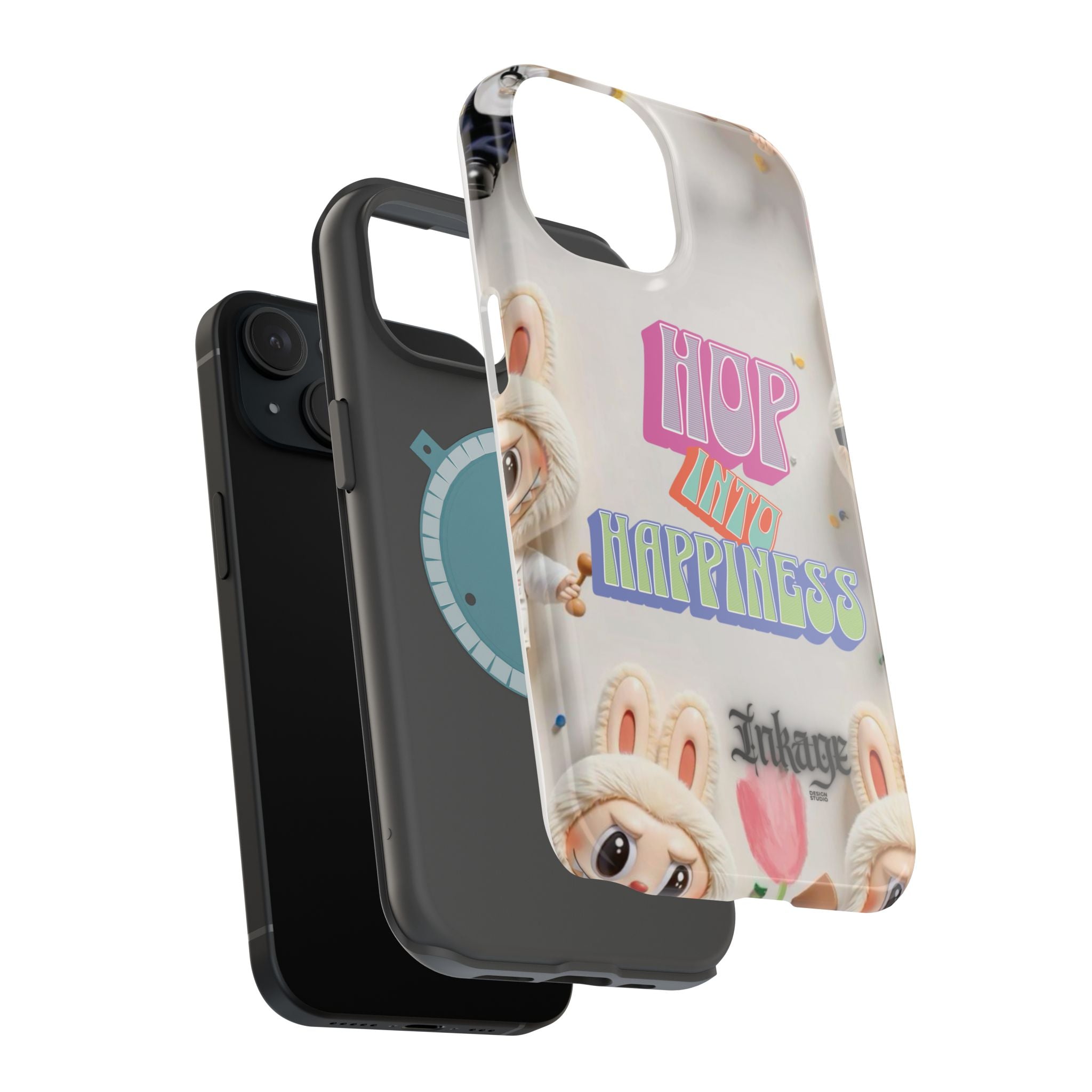 "Hop Into Happiness" Quote Magnetic Phone Case (Animation)