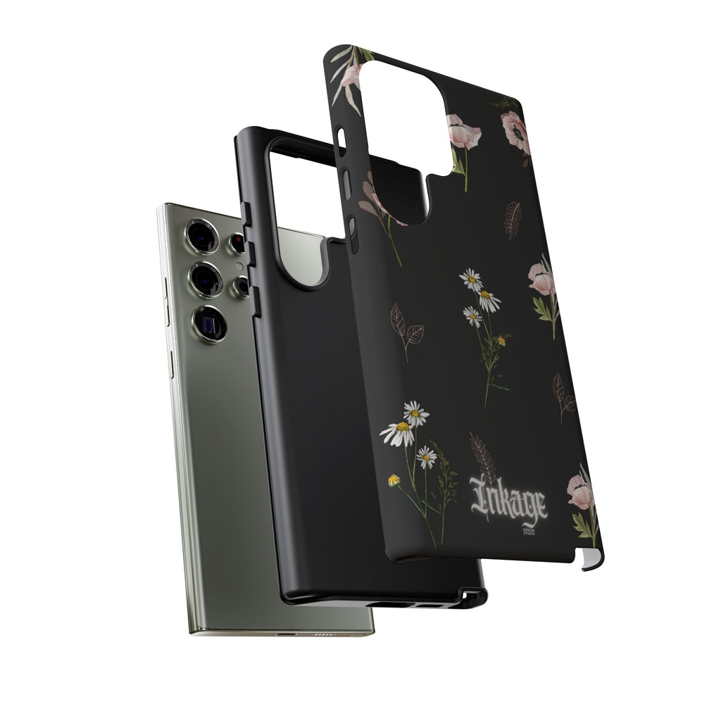 Elegant Black Floral Tough Phone Cases (Minimal)